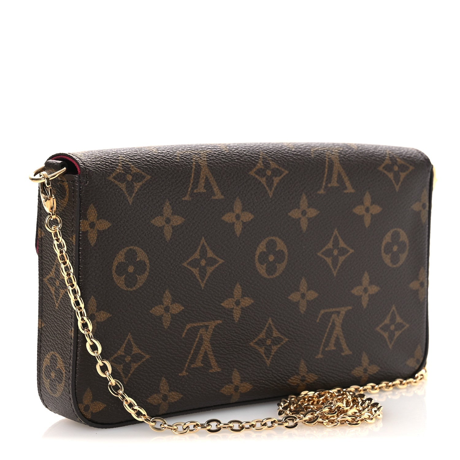 Monogram Pochette Felicie Chain Wallet Fuchsia
