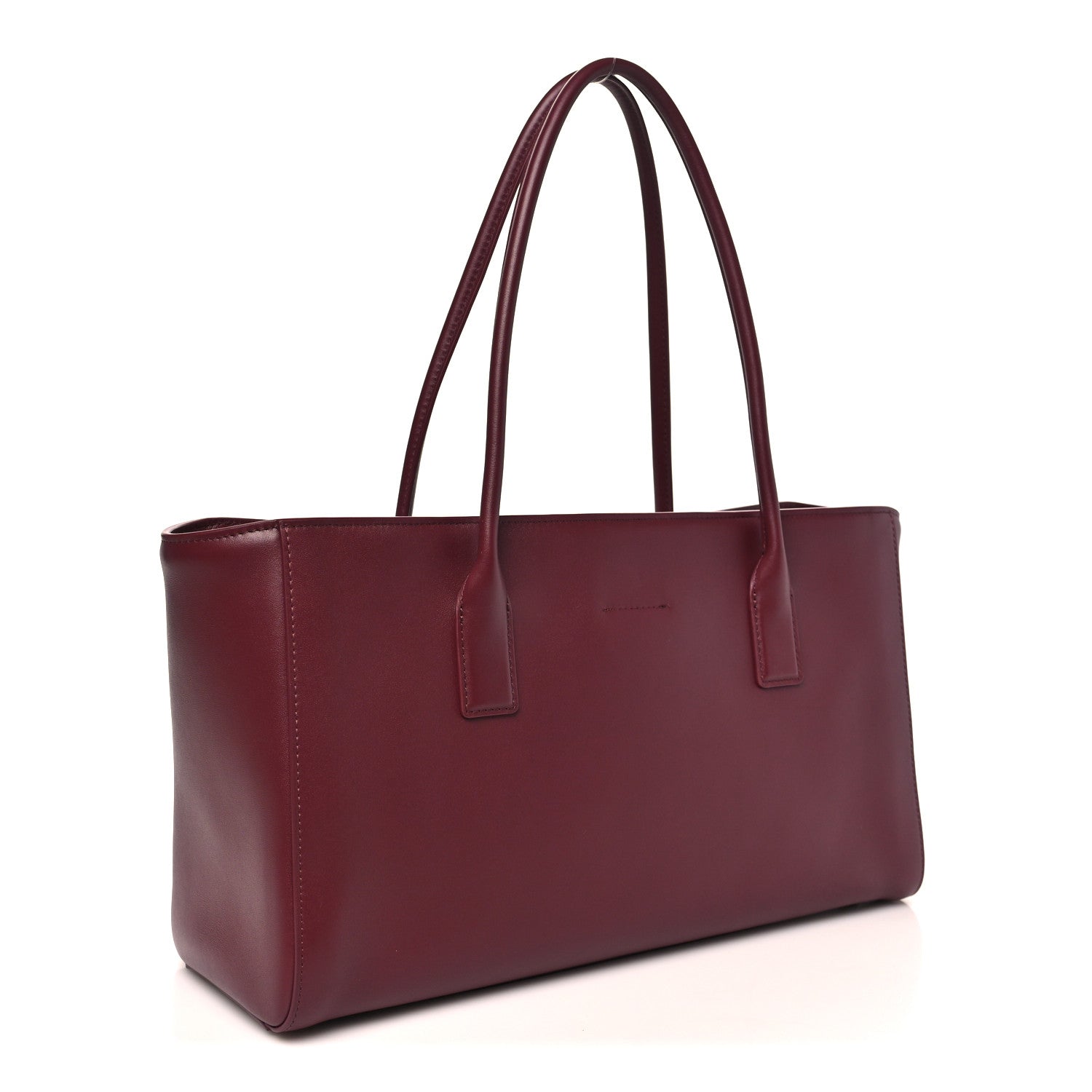Calfskin Archetype Small Shopping Tote Dark Burgundy