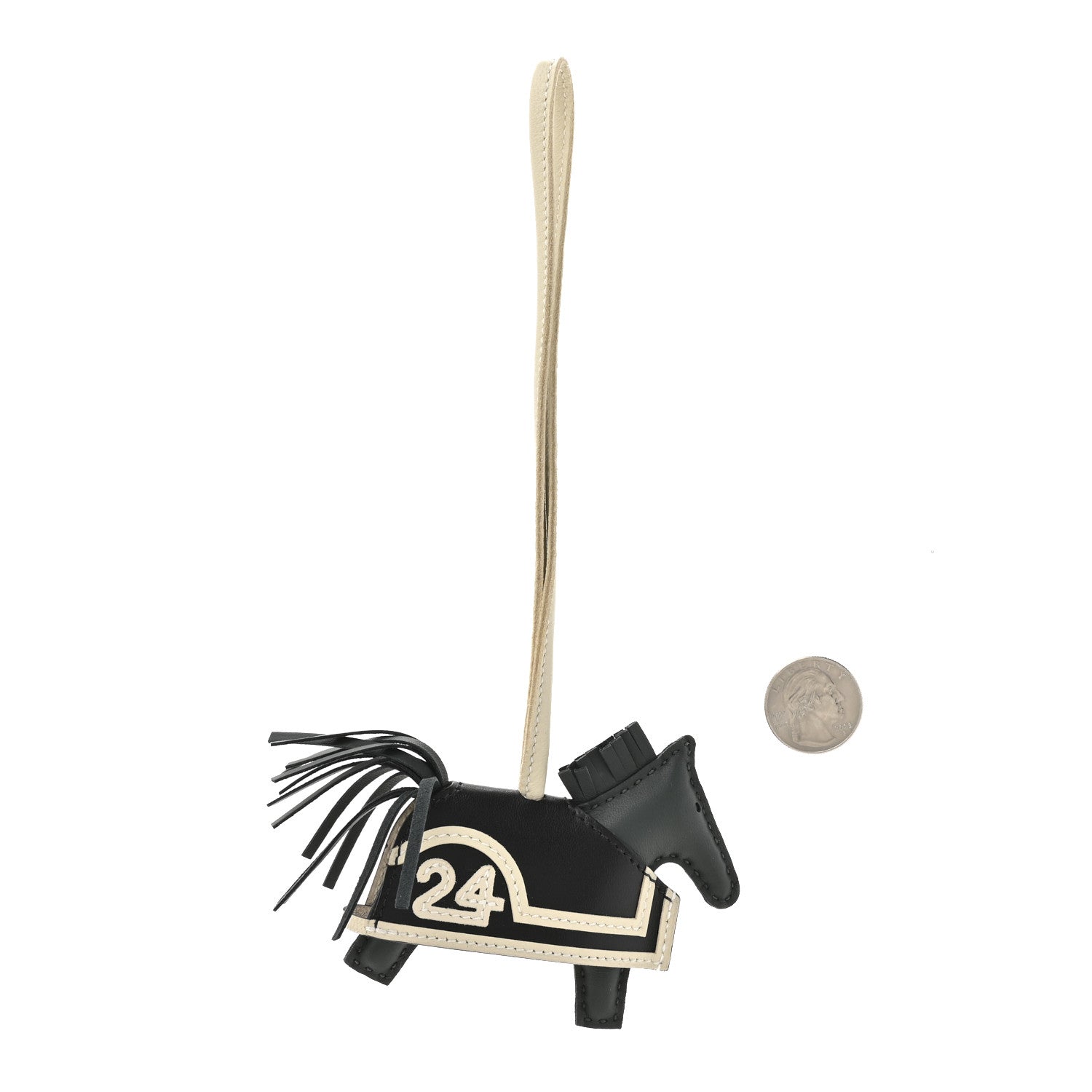 Milo Lambskin Grigri Rodeo Robeo 24 Bag Charm PM Vert Mangrove Black Craie
