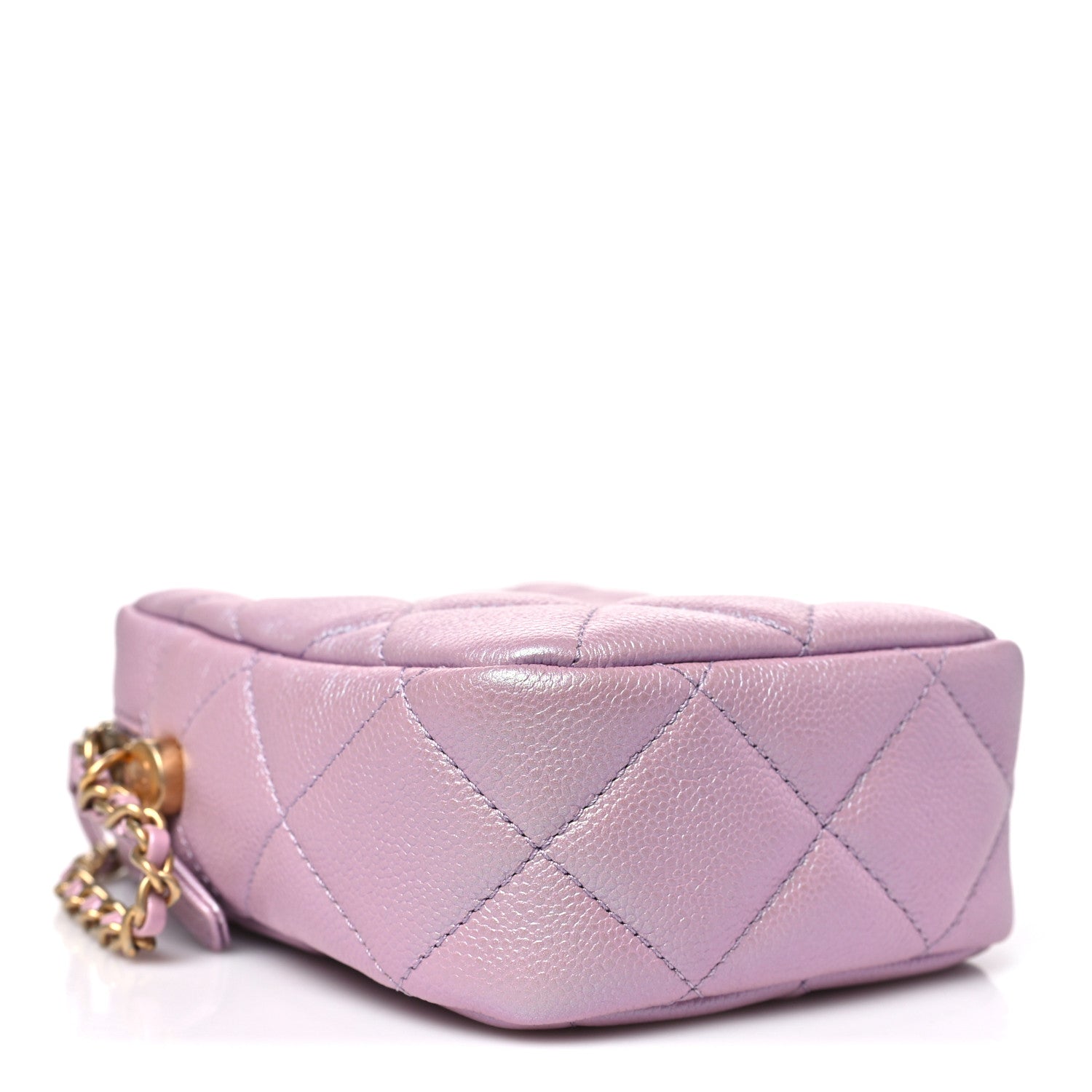Iridescent Caviar Quilted Vertical My Perfect Camera Case Pink