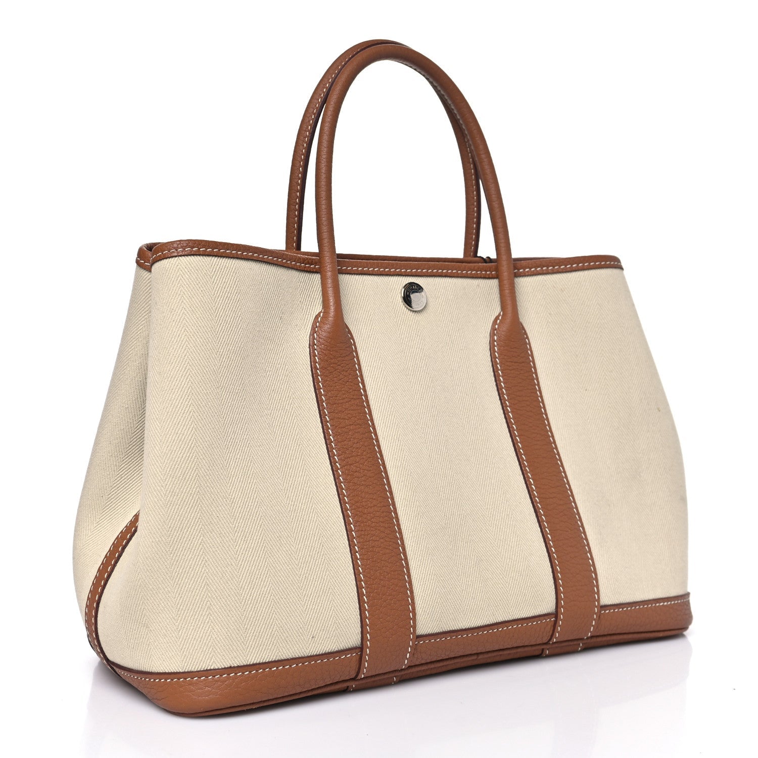 Grand Chevron Weave Negonda Garden Party 30 TPM Tote Craie Gold
