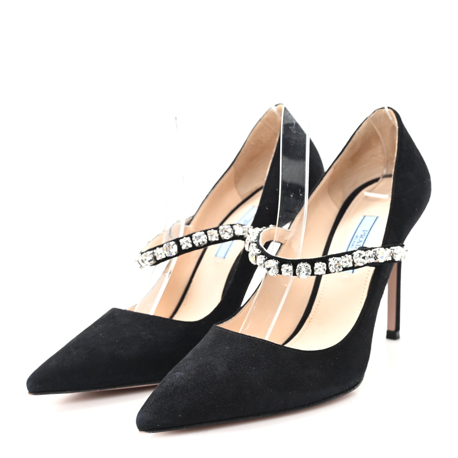 Camoscio Crystal Pumps 37 Black