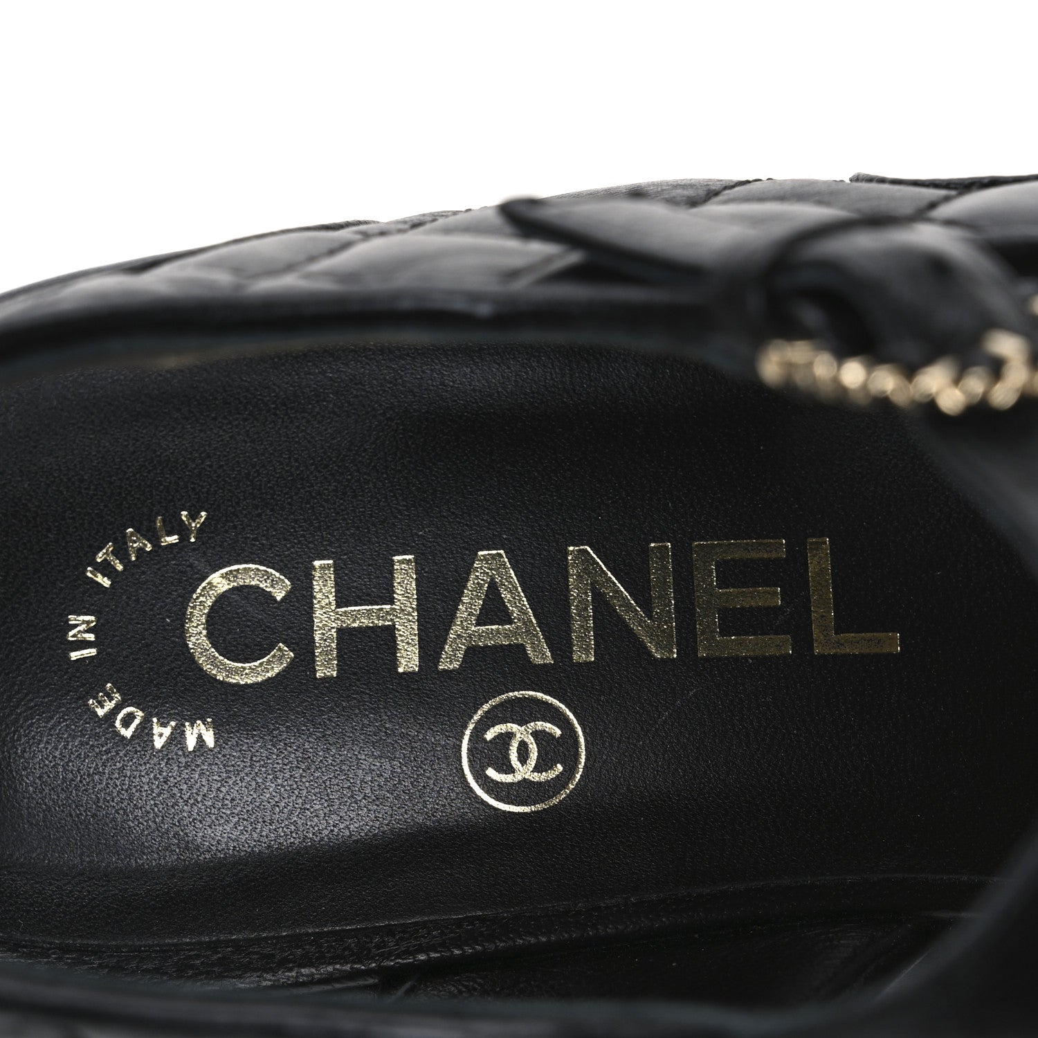 Lambskin Quilted CC Platform Sandals 39 Black