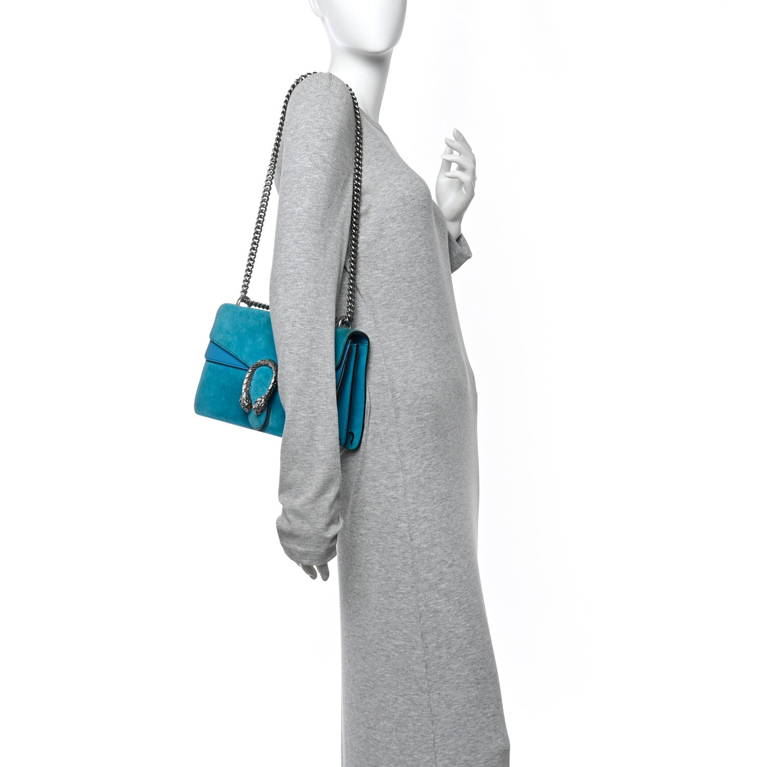 Suede Small Dionysus Shoulder Bag Blue