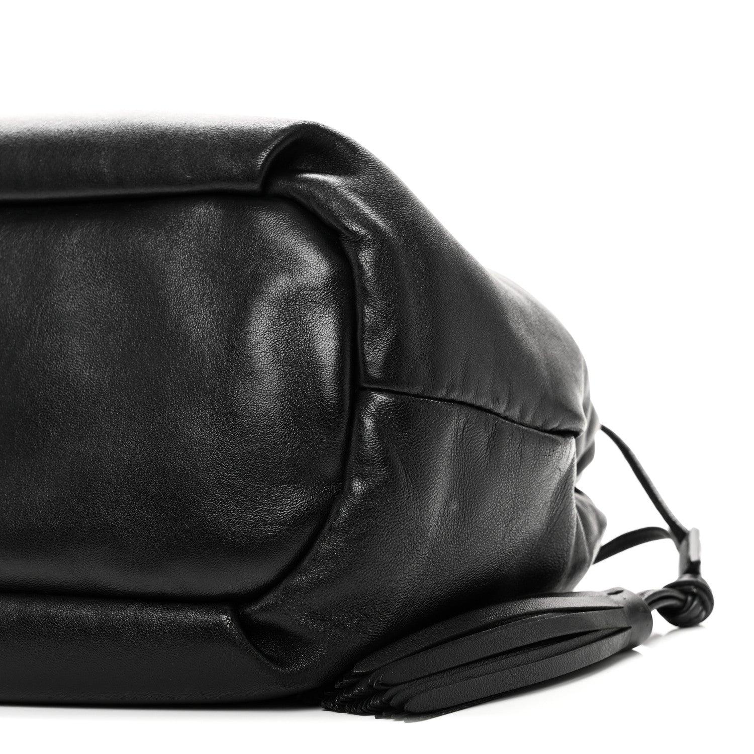 Nappa Drawstring Tote Black