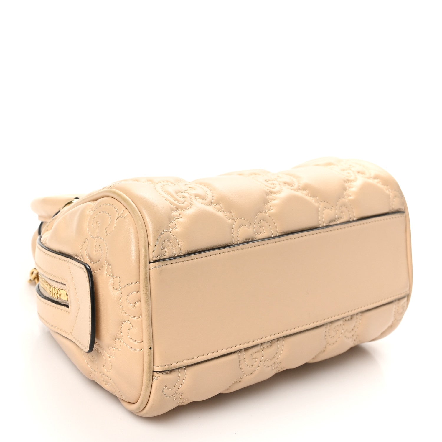 Calfskin GG Matelasse Mini Bowler Bag Naturale