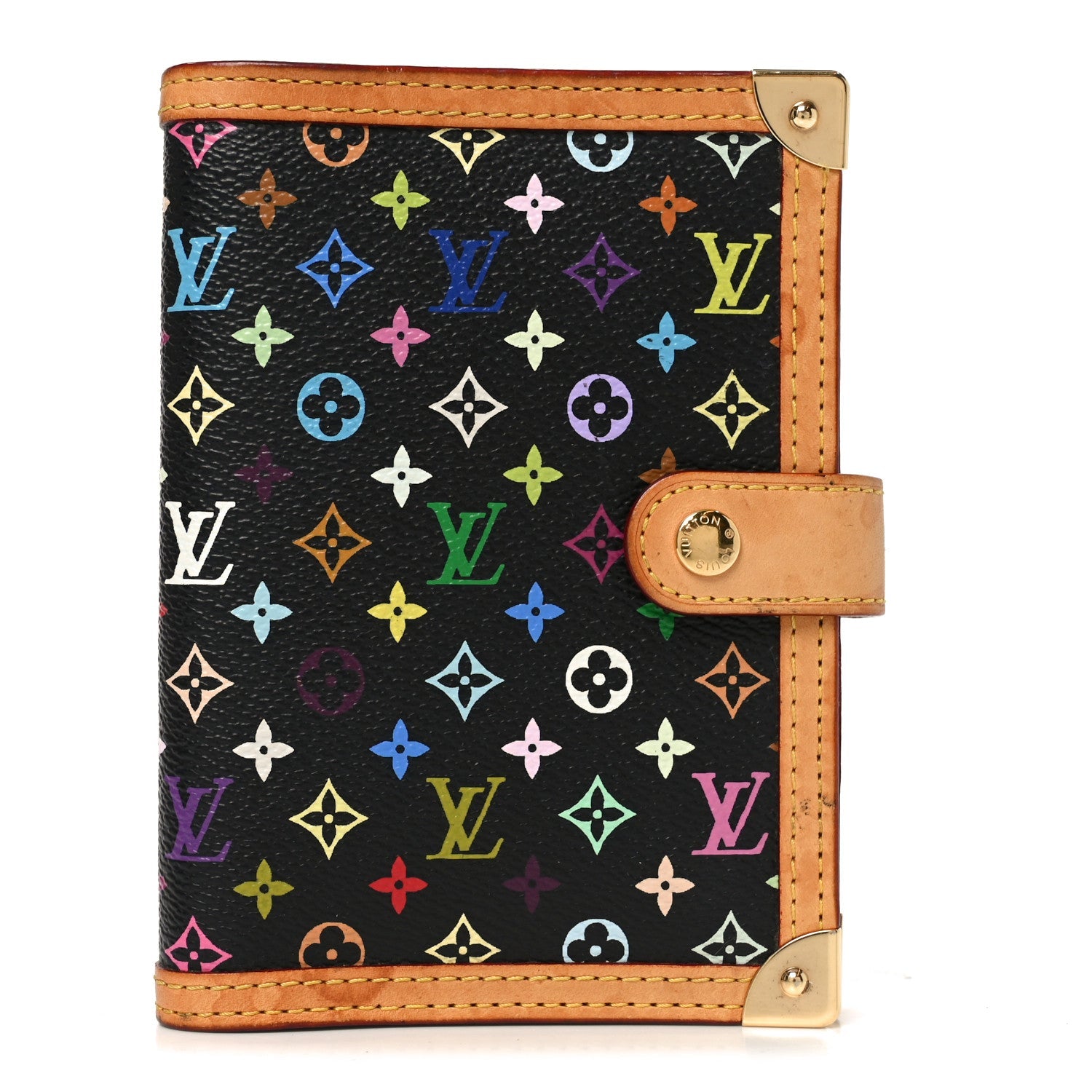 Monogram Multicolor Small Ring Agenda Cover Black