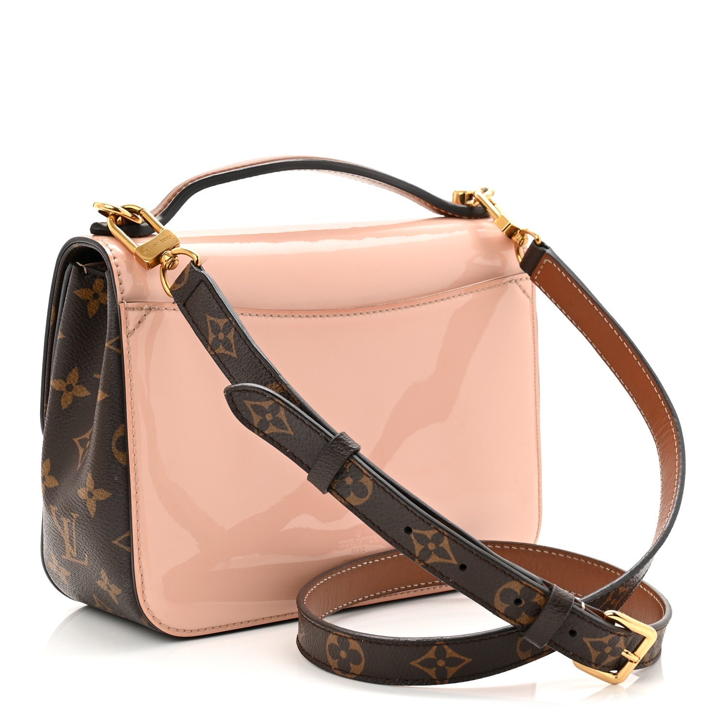 Patent Calfskin Monogram Cherrywood BB Rose Ballerine
