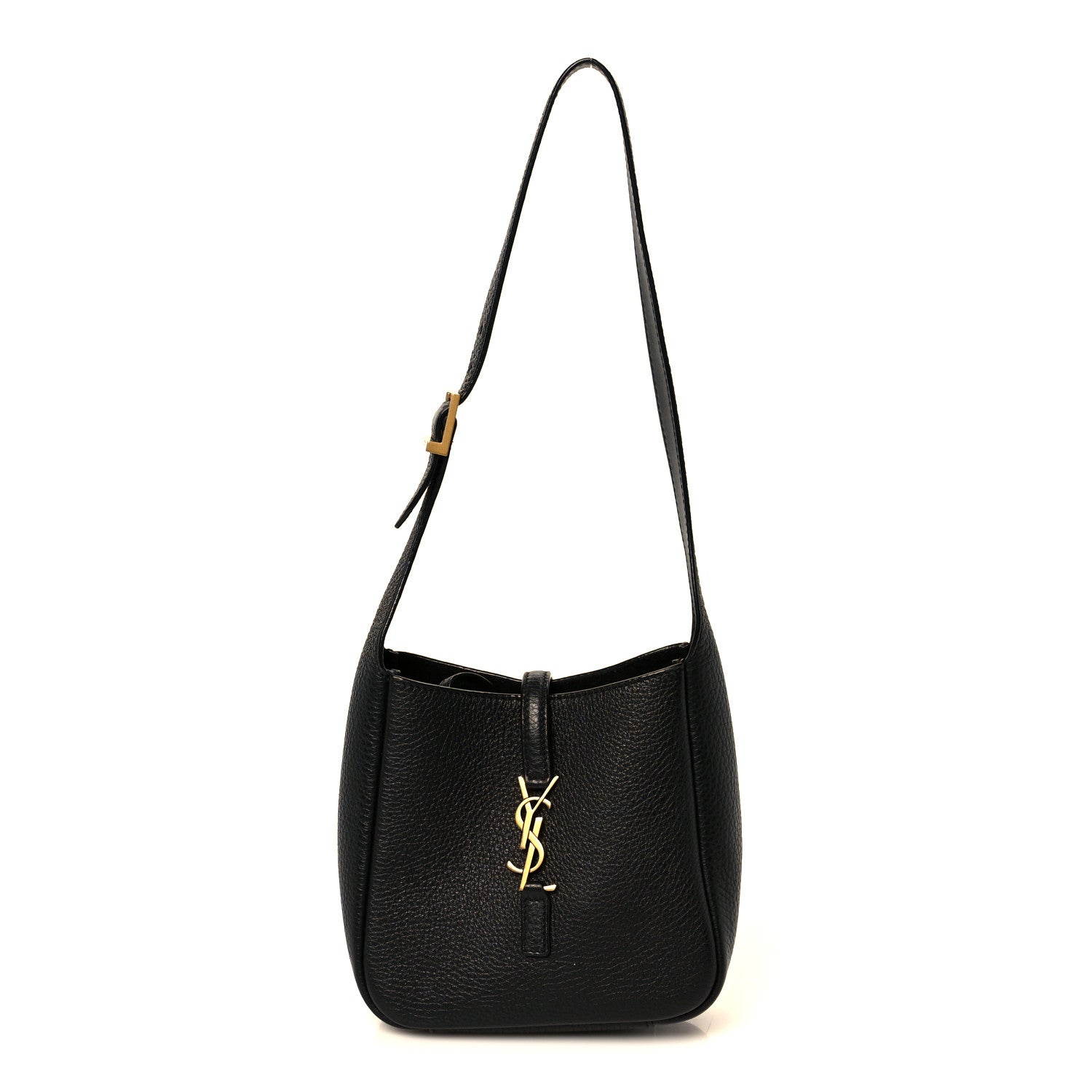 Grained Calfskin Baby Le 5 A 7 Supple Hobo Black