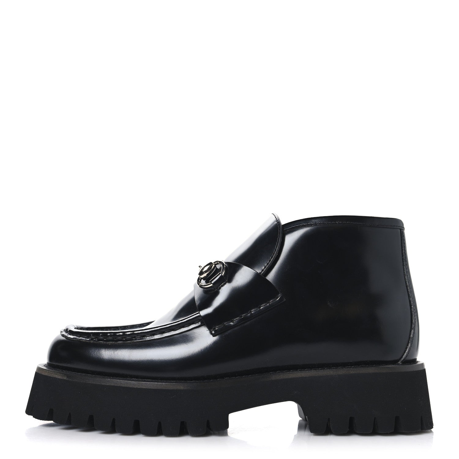 Cordovan Lux Womens Horsebit Platform Ankle Boots 38.5 Black