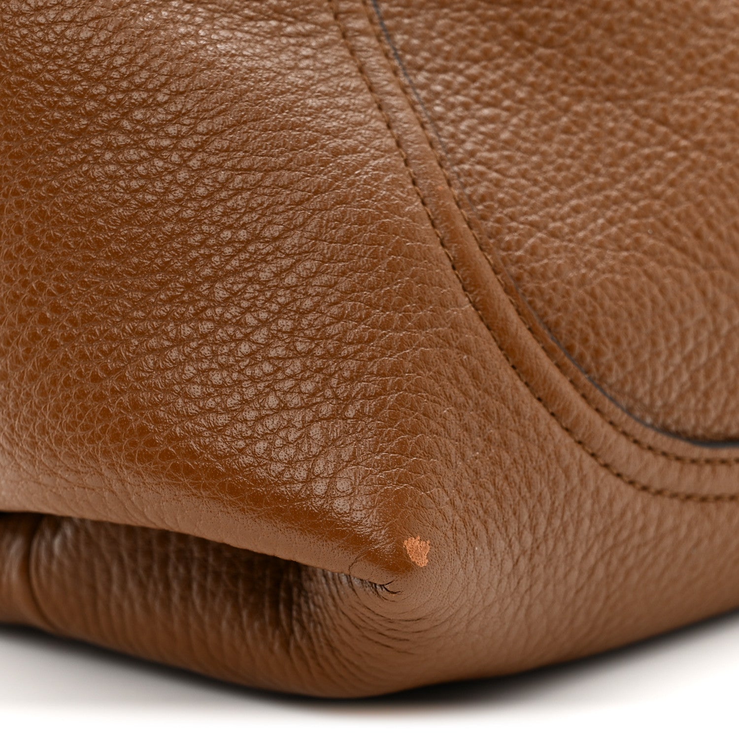 Grained Calfskin Softbit Medium Shoulder Bag Brown