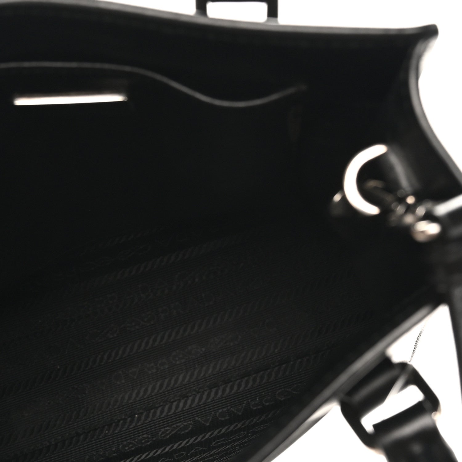 Soft Calfskin Triangle Logo Embossed Small Double Handle Crossbody Tote Black