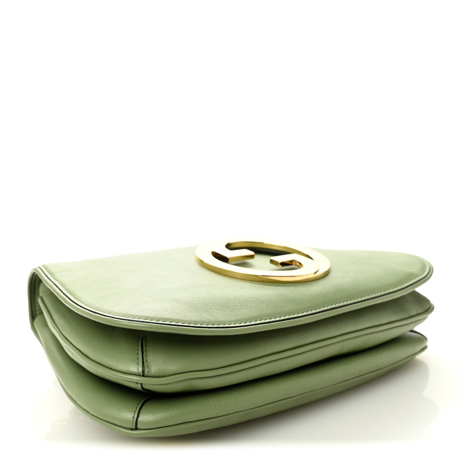 Roxy Calfskin Web Medium Blondie Top Handle Shoulder Flap Bag Salamander Green