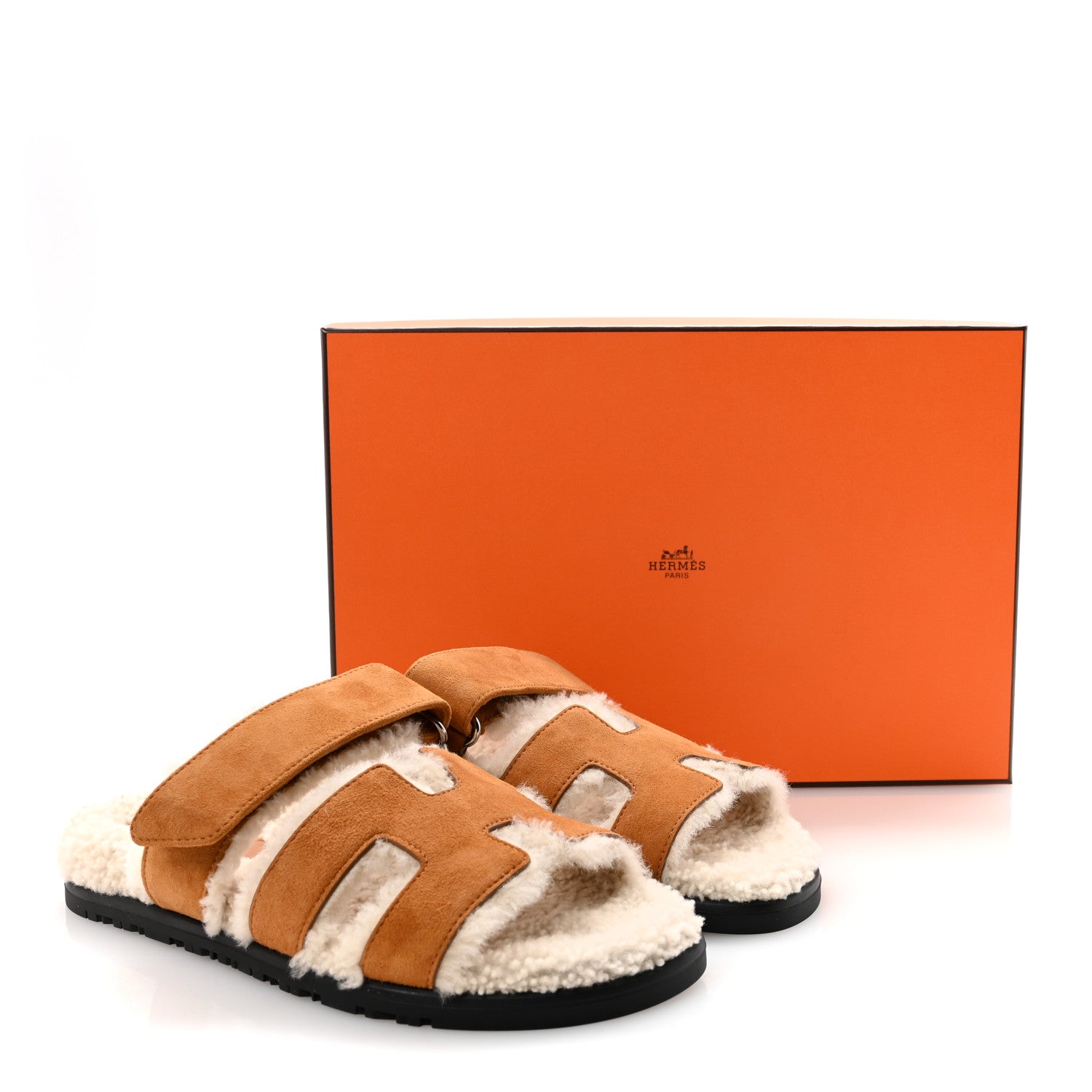 Suede Goatskin Woolskin Womens Chypre Sandals 36 Brun Fume Ecru