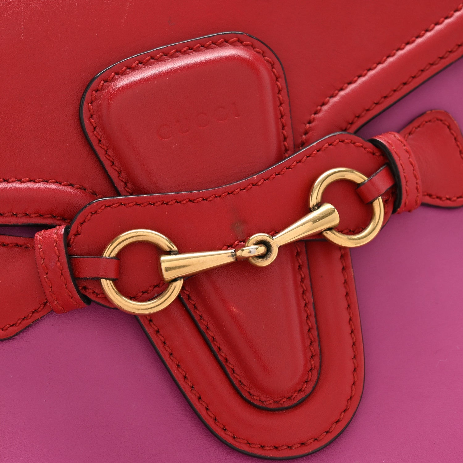 Calfskin Medium Lady Web Shoulder Bag New Rosette Hibiscus Red