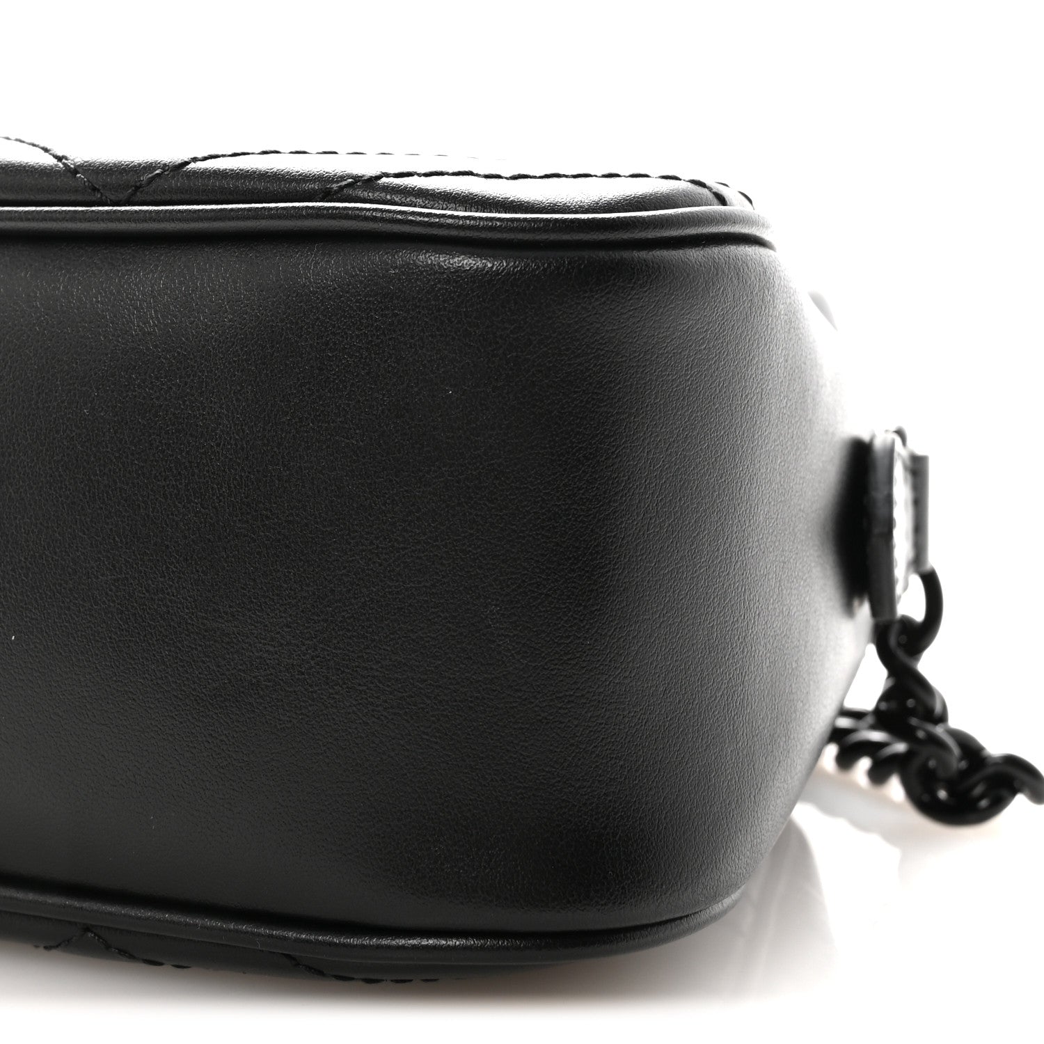 Calfskin Matelasse Monochrome Small GG Marmont Chain Shoulder Bag Black