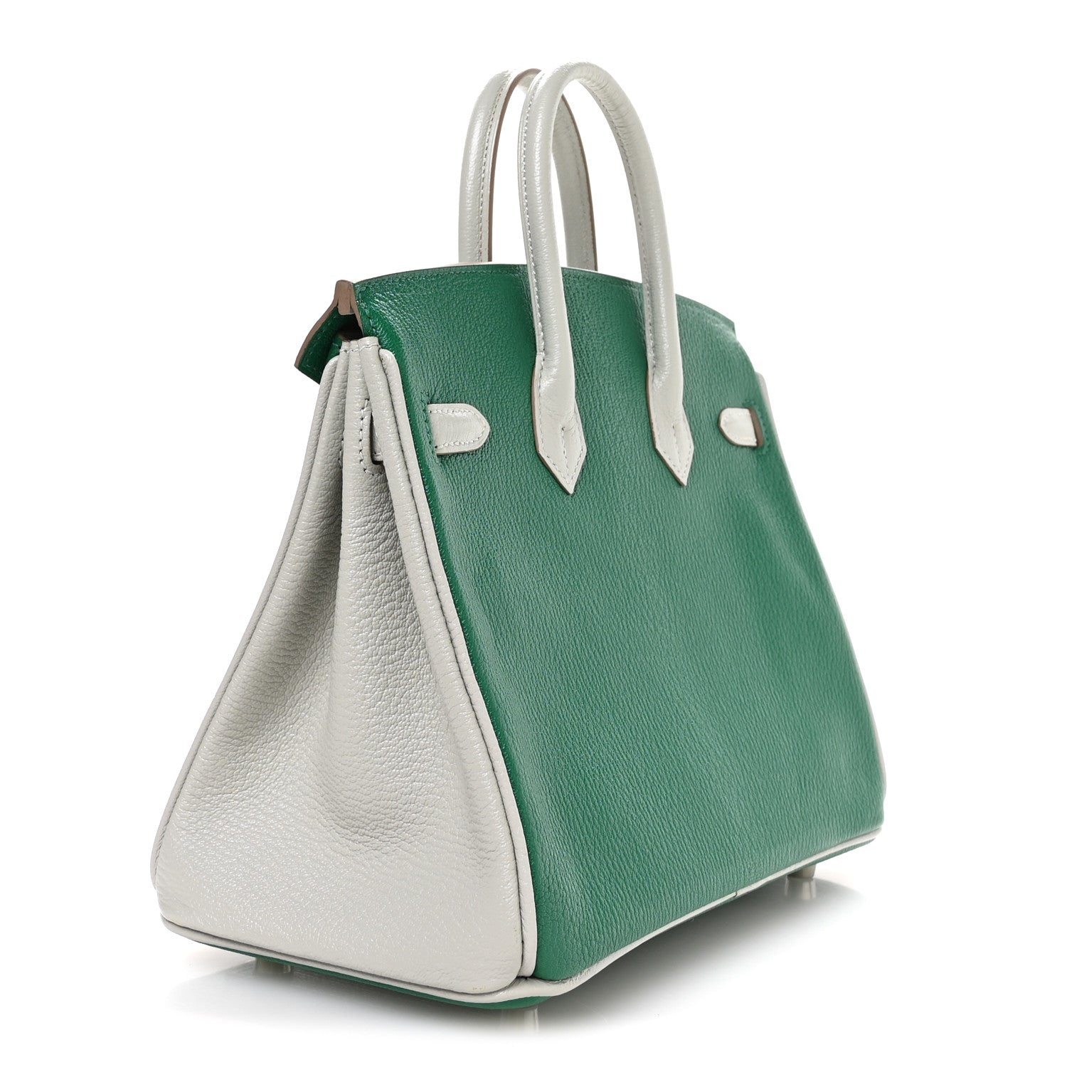 Chevre Mysore Horseshoe Birkin 25 Vert Vertigo Gris Perle