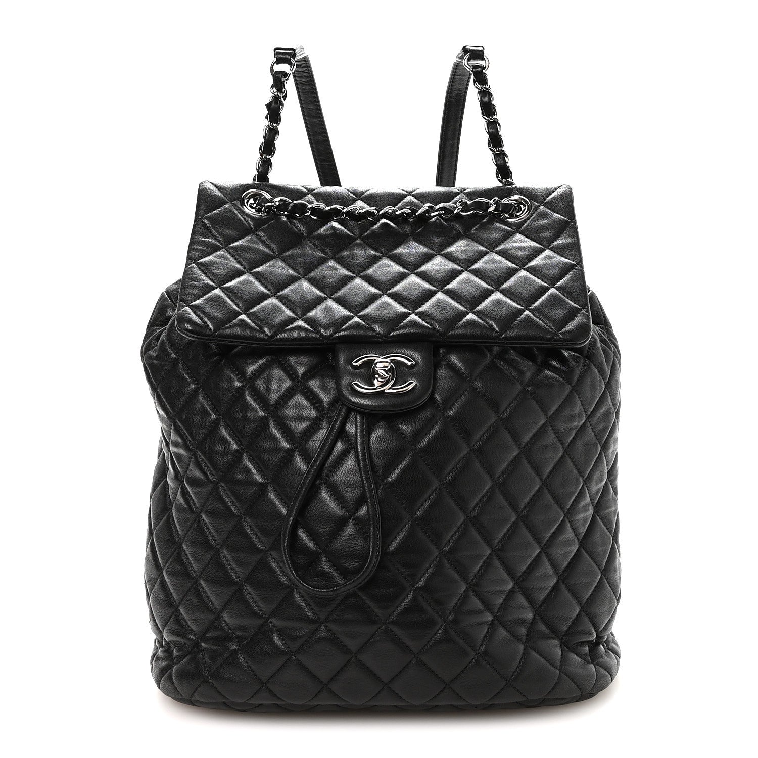 Lambskin Quilted Large Urban Spirit Backpack Black