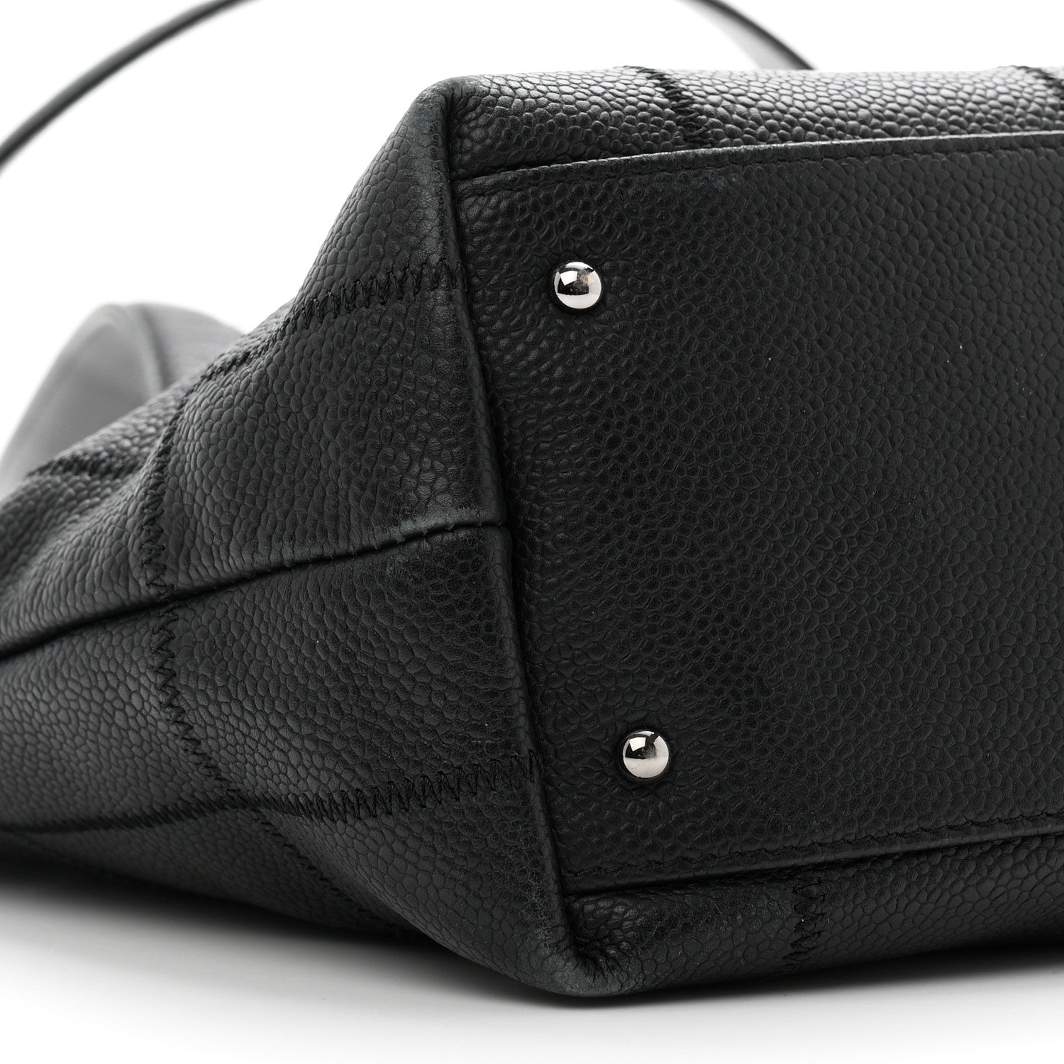 Caviar Square Stitched Tote Black