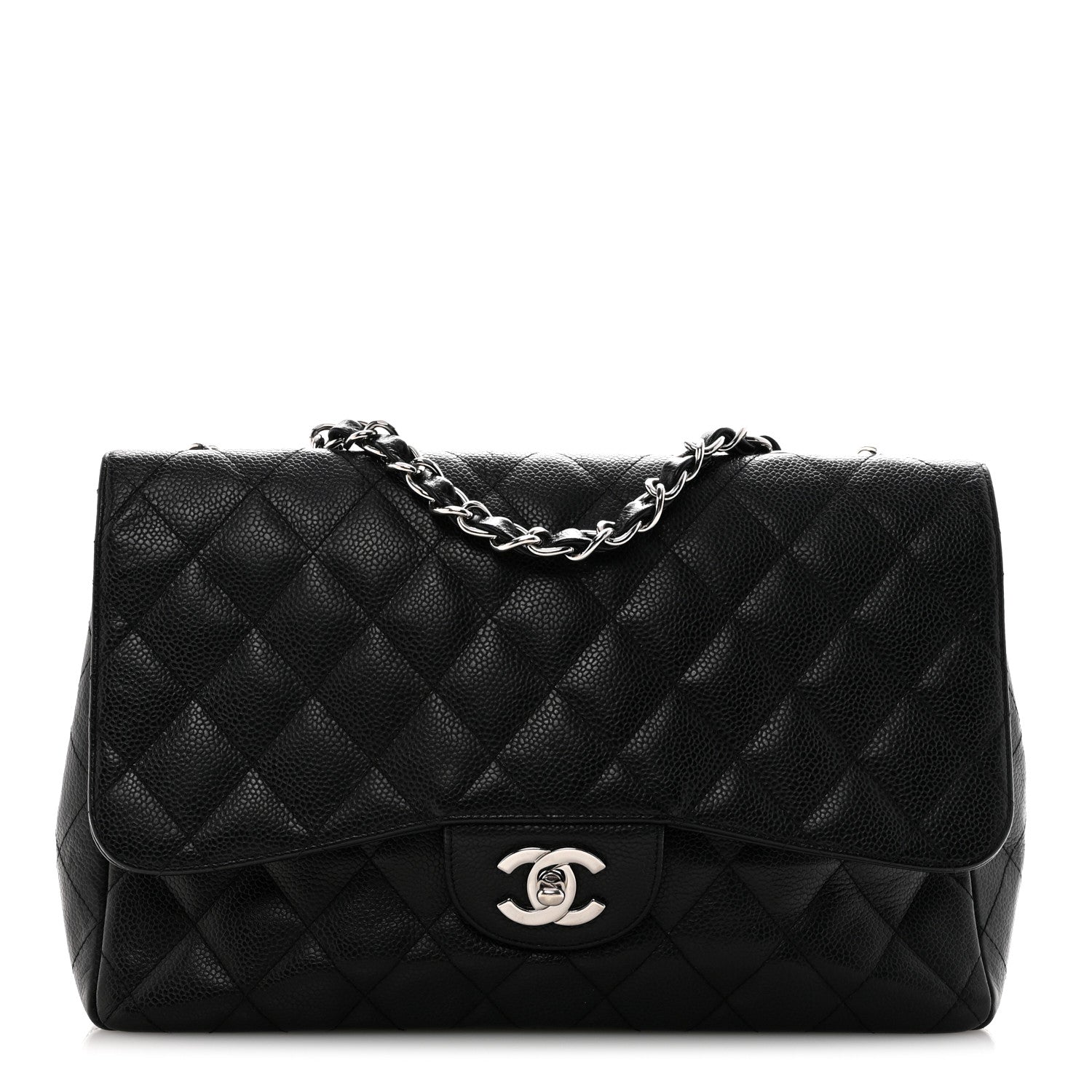 Caviar Quilted Jumbo Single Flap Black
