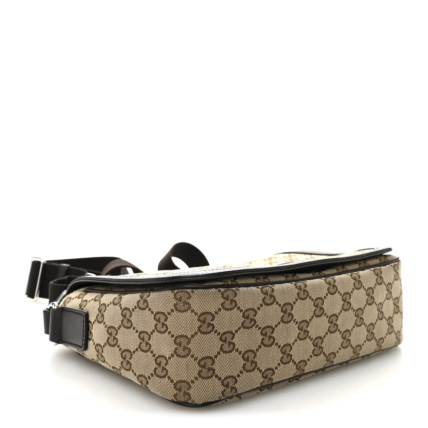 Monogram Flap Messenger Bag Beige Dark Brown