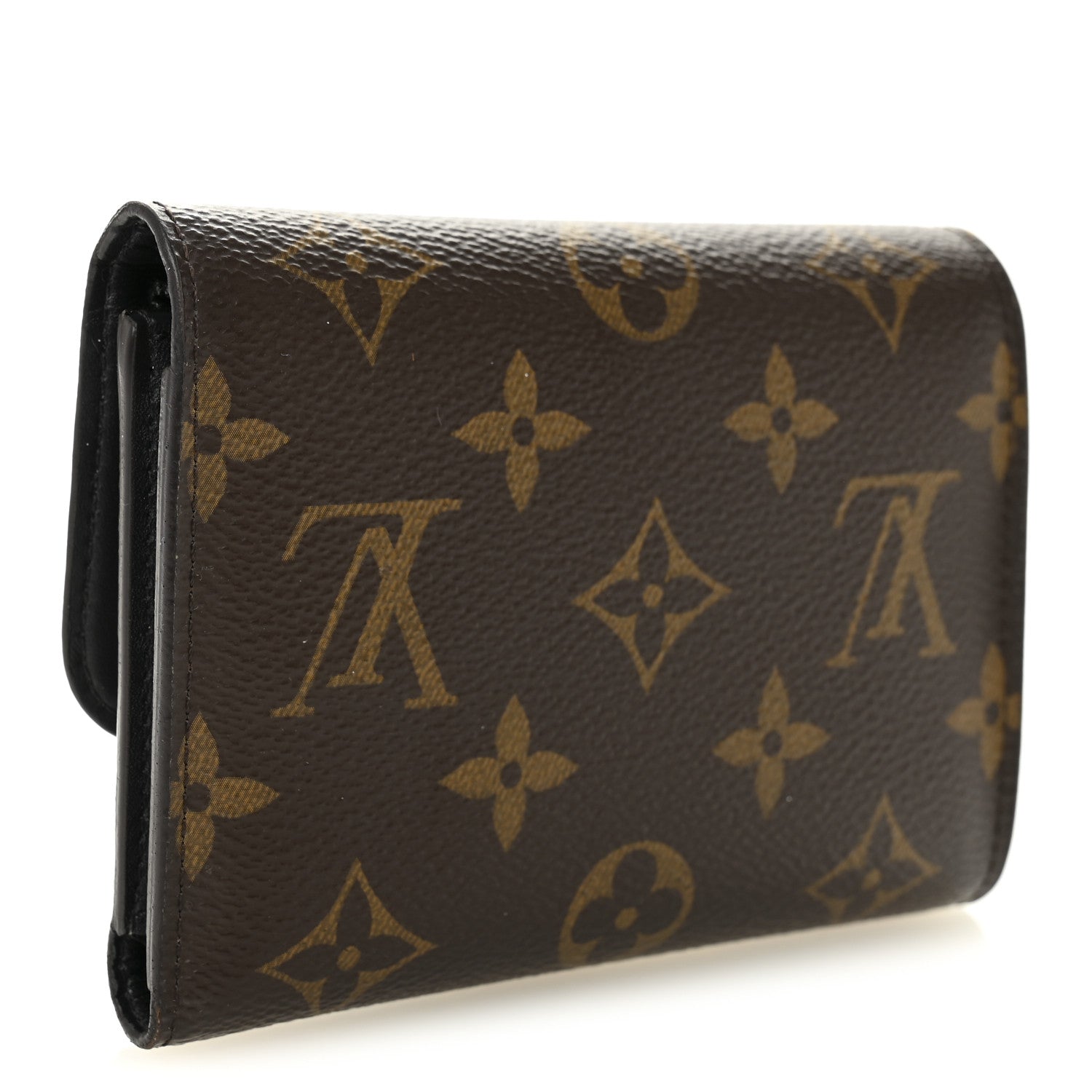 Monogram Flower Lock Compact Wallet Black