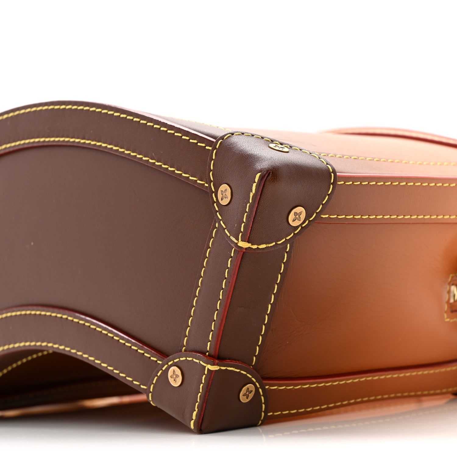 Cowhide Curved Soft Trunk Tan