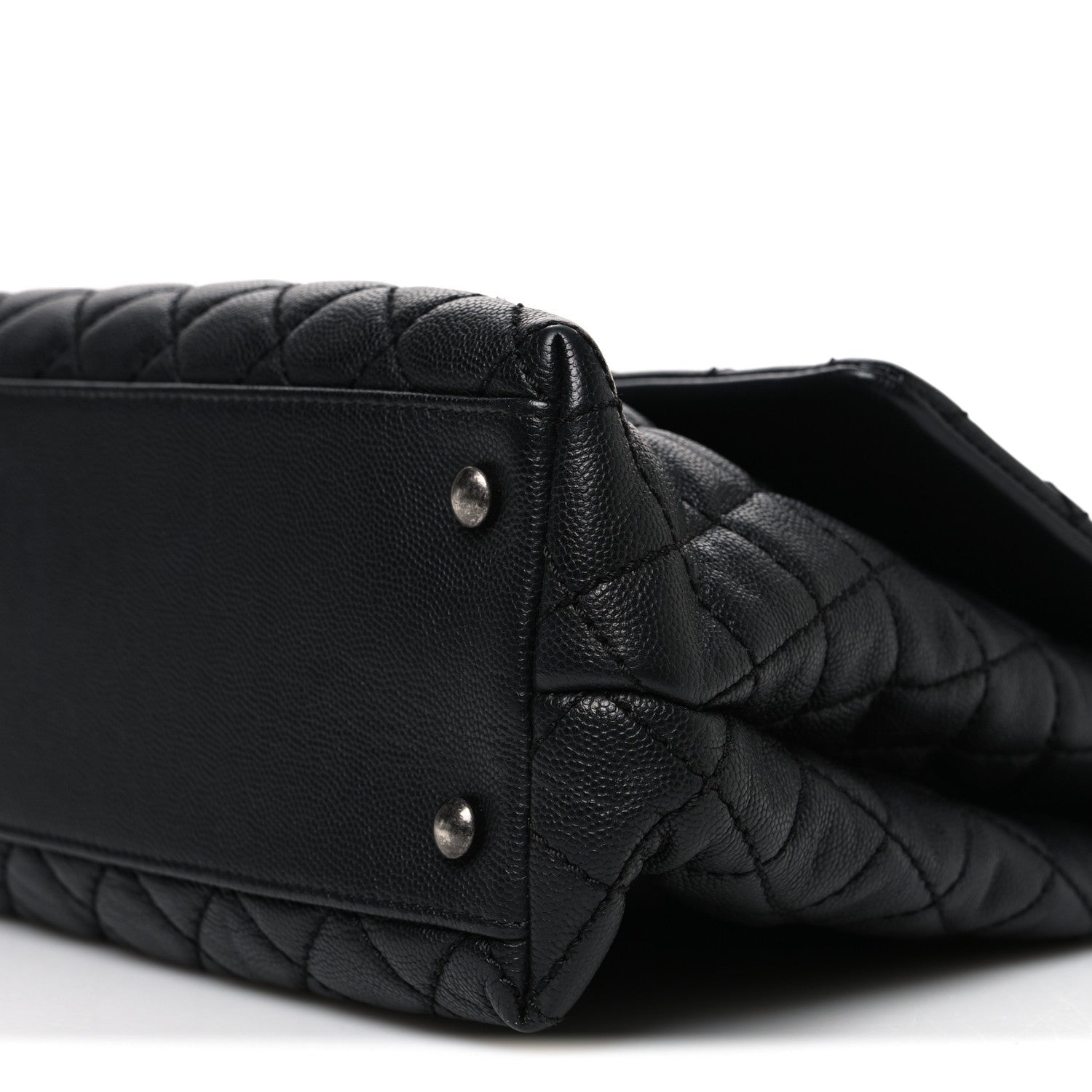 Caviar Quilted Medium Coco Handle Flap Black