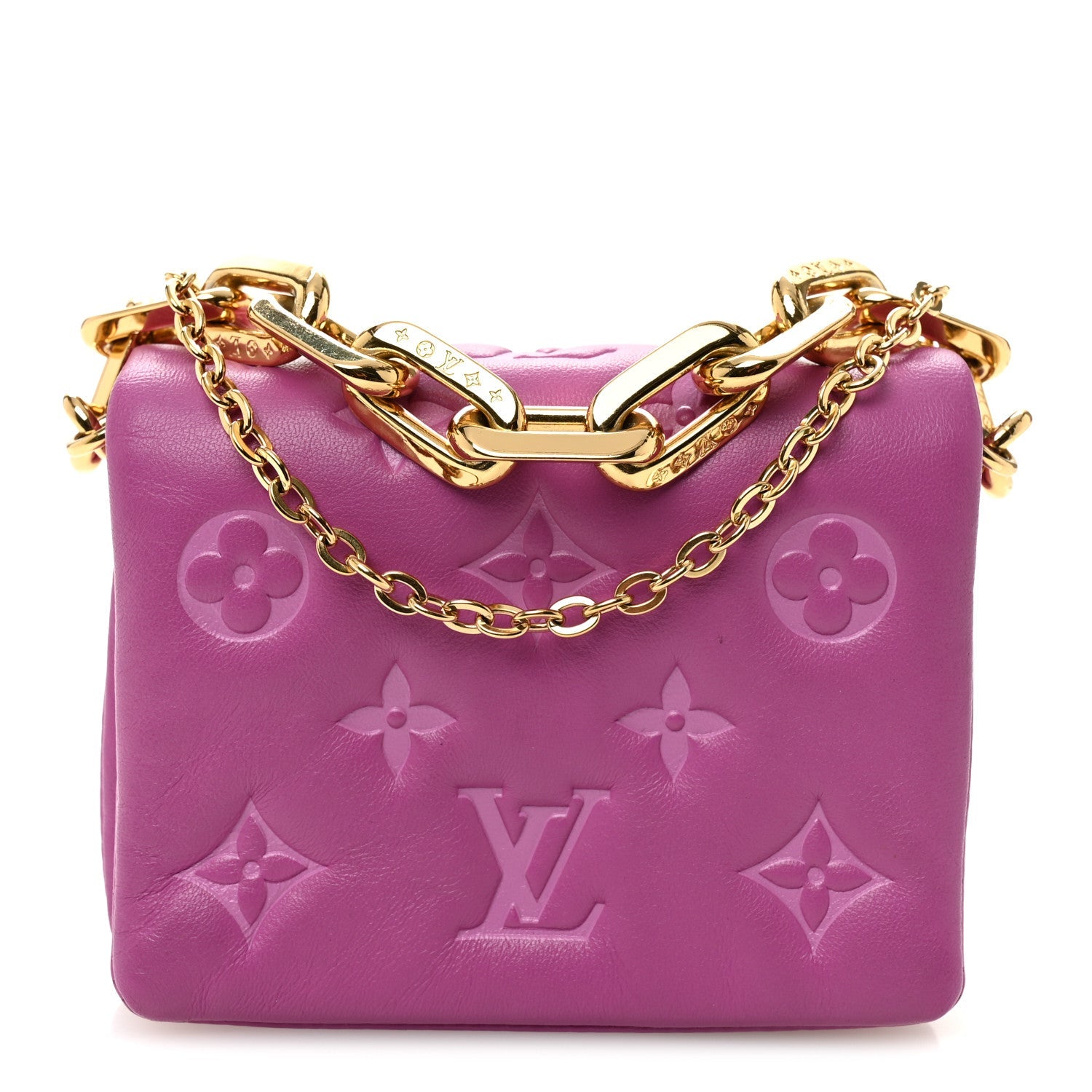 Lambskin Embossed Monogram Coussin Belt Bag Orchid