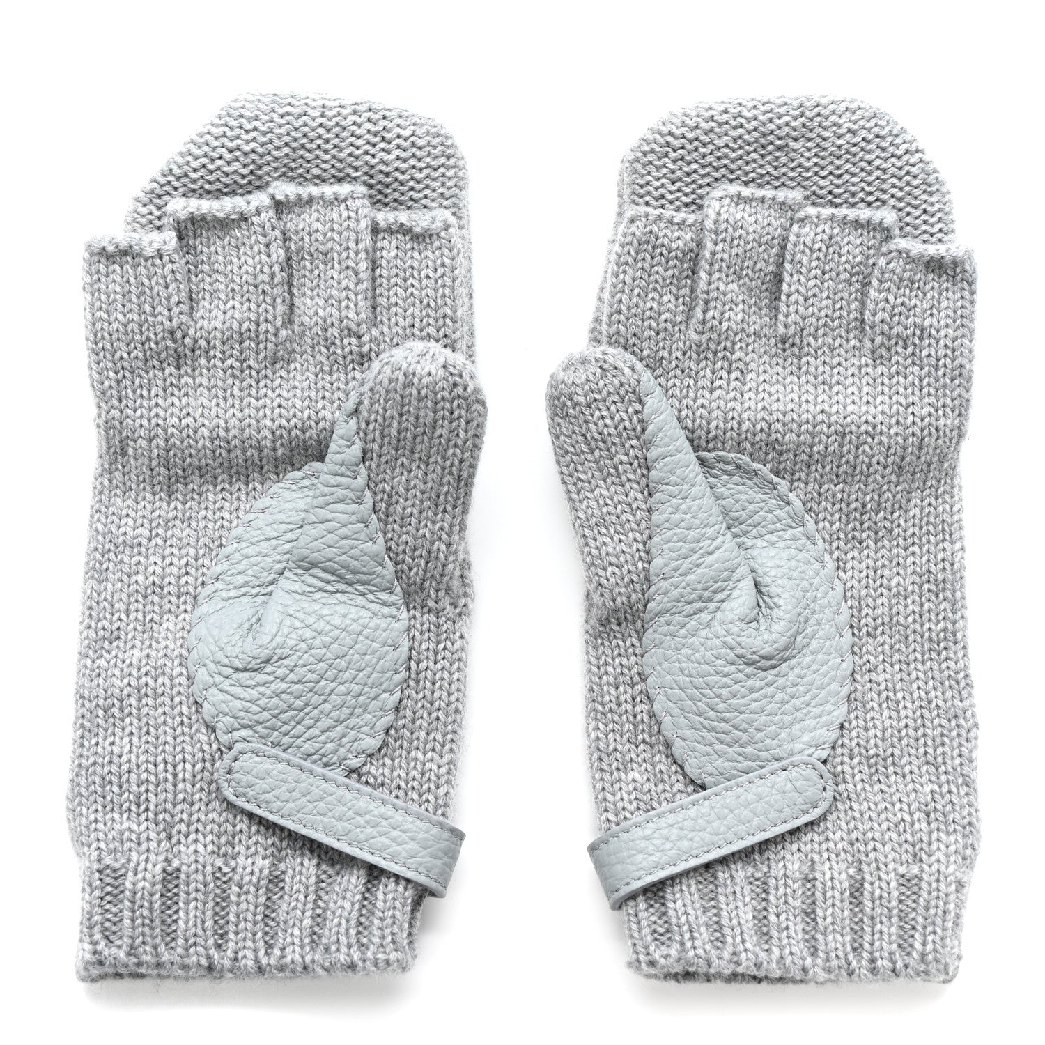 Cashmere Deerskin Baltimore Mittens S Light Grey