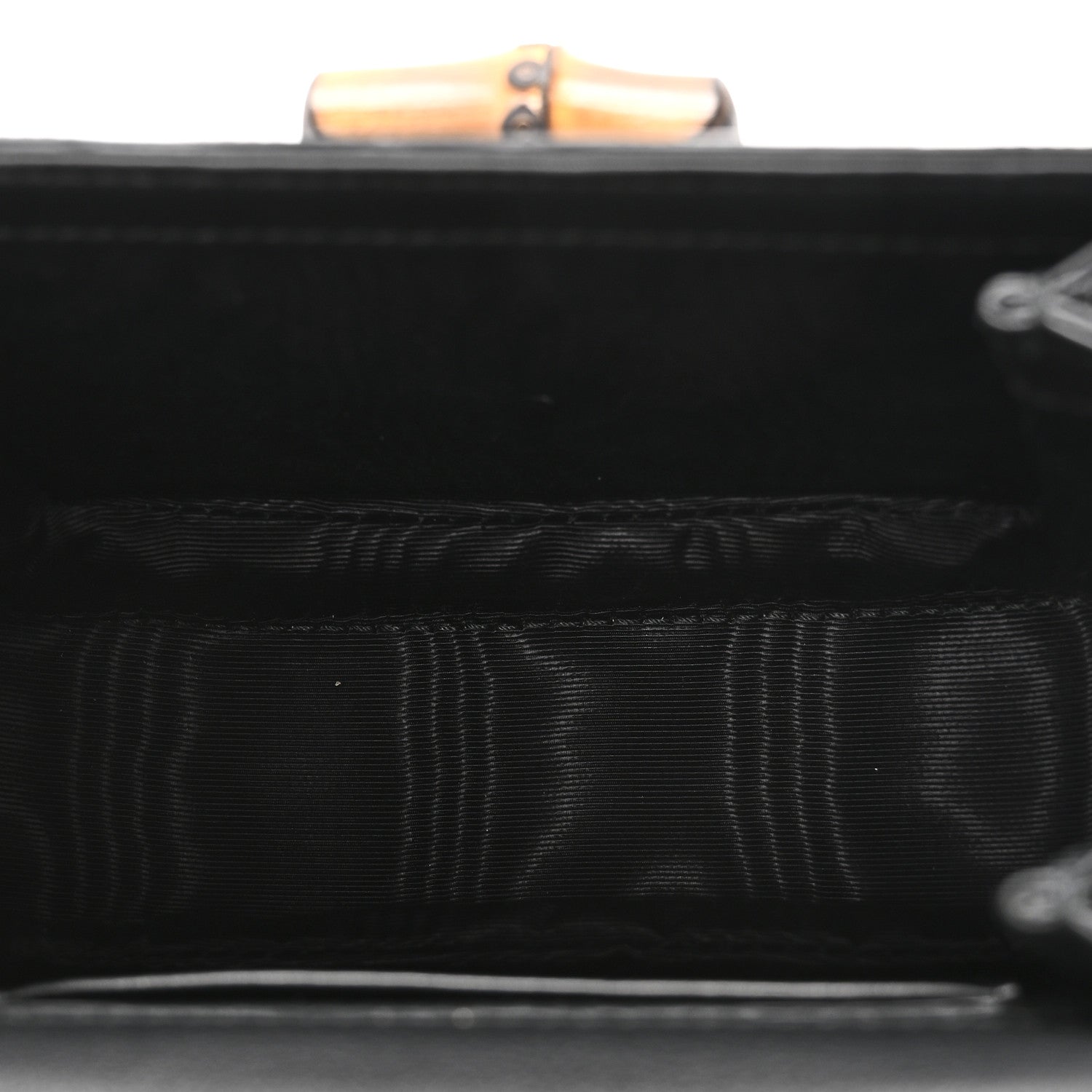 Sequin Lizard Embossed GG Mini Bamboo 1947 Top Handle Chain Bag Black White