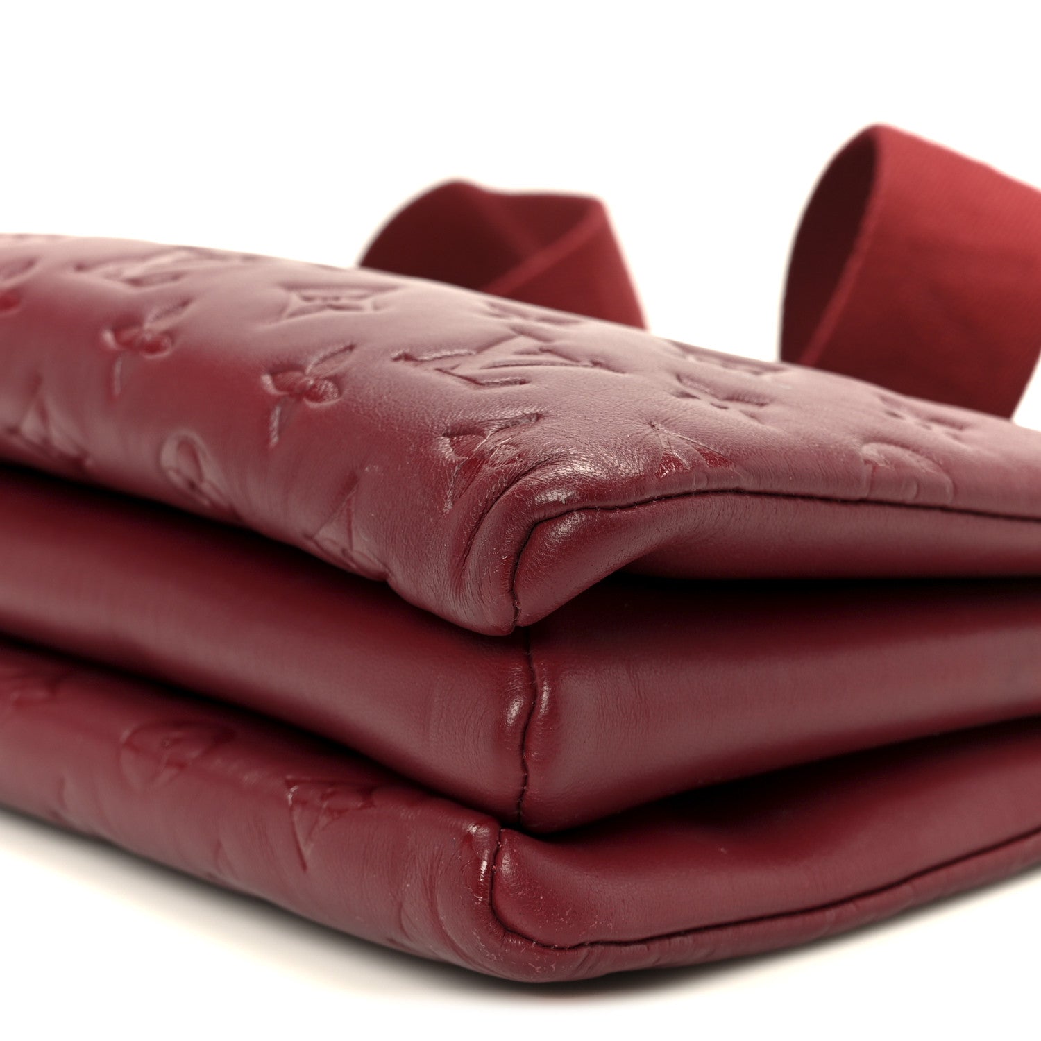 Lambskin Embossed Monogram Coussin PM Wine
