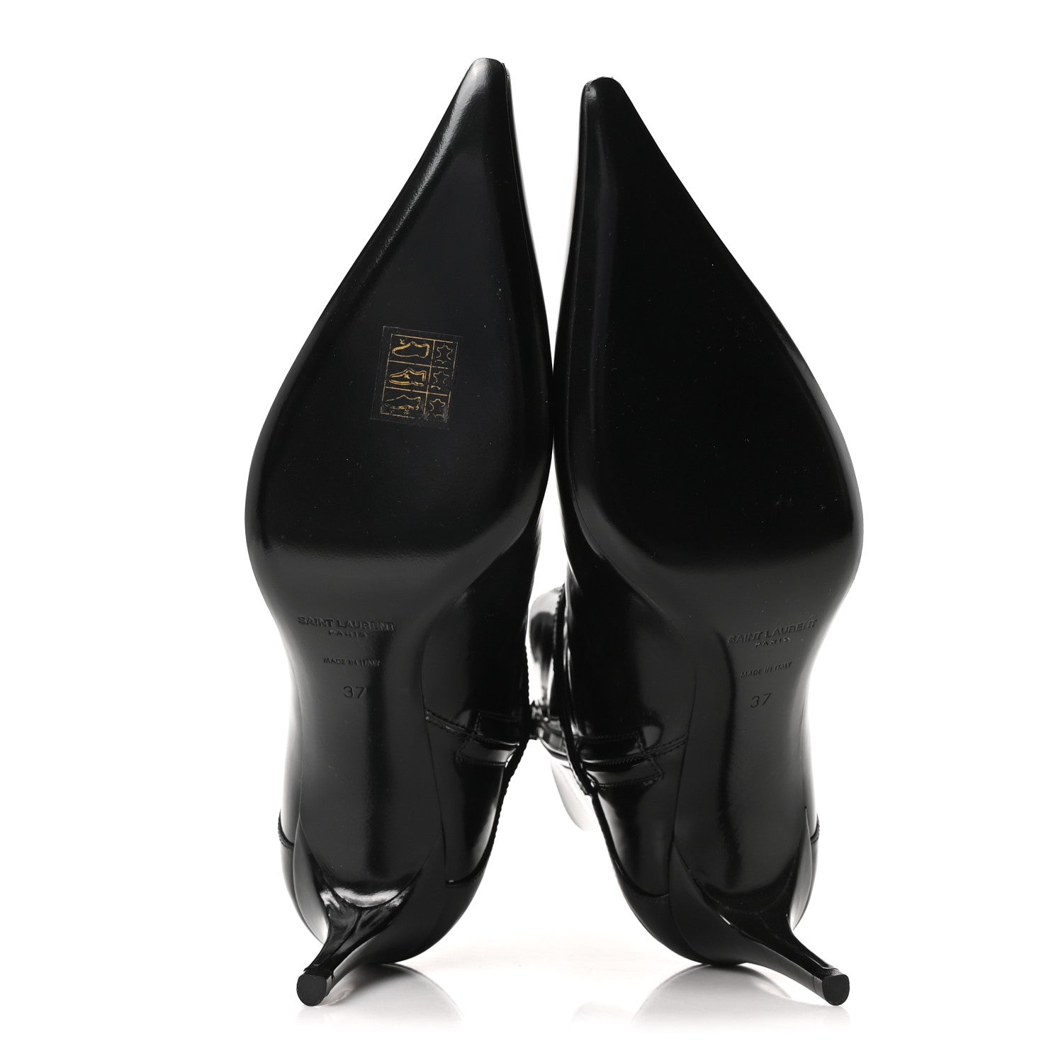 Patent Vendome Buckle Ankle Booties 37 Black