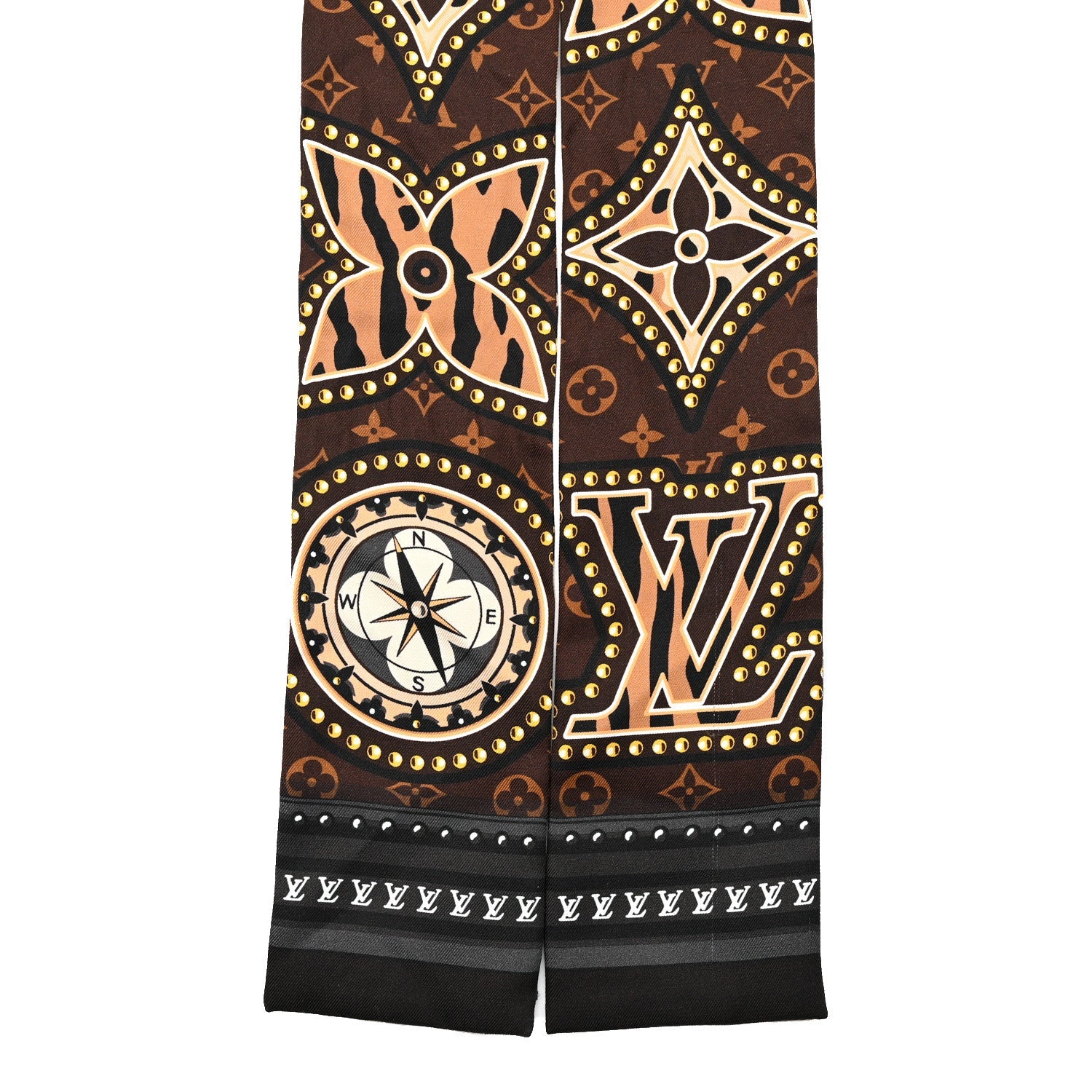 Silk Monogram LV World Bandeau Brown