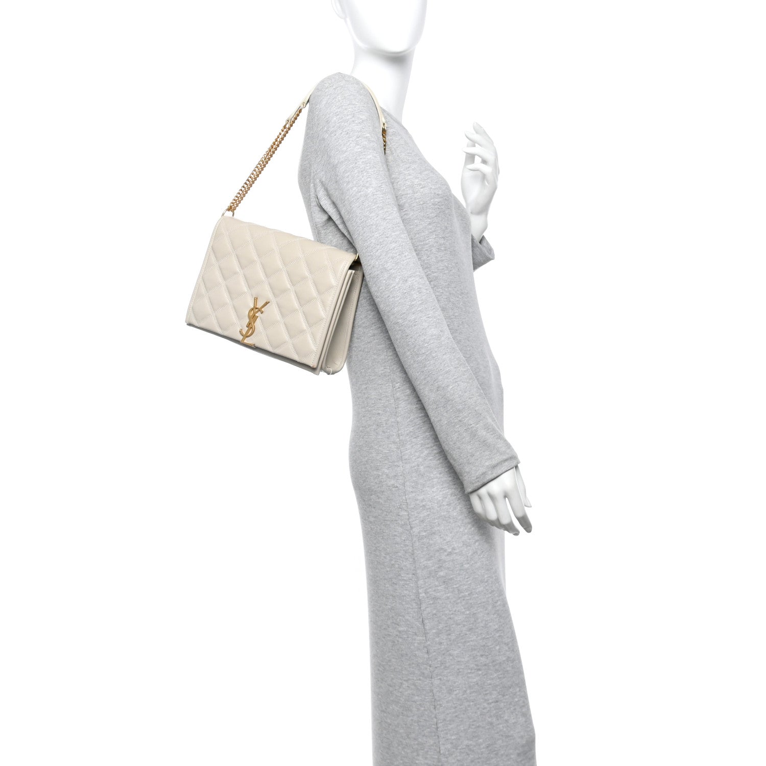 Lambskin Quilted Mini Becky Chain Bag Crema Soft