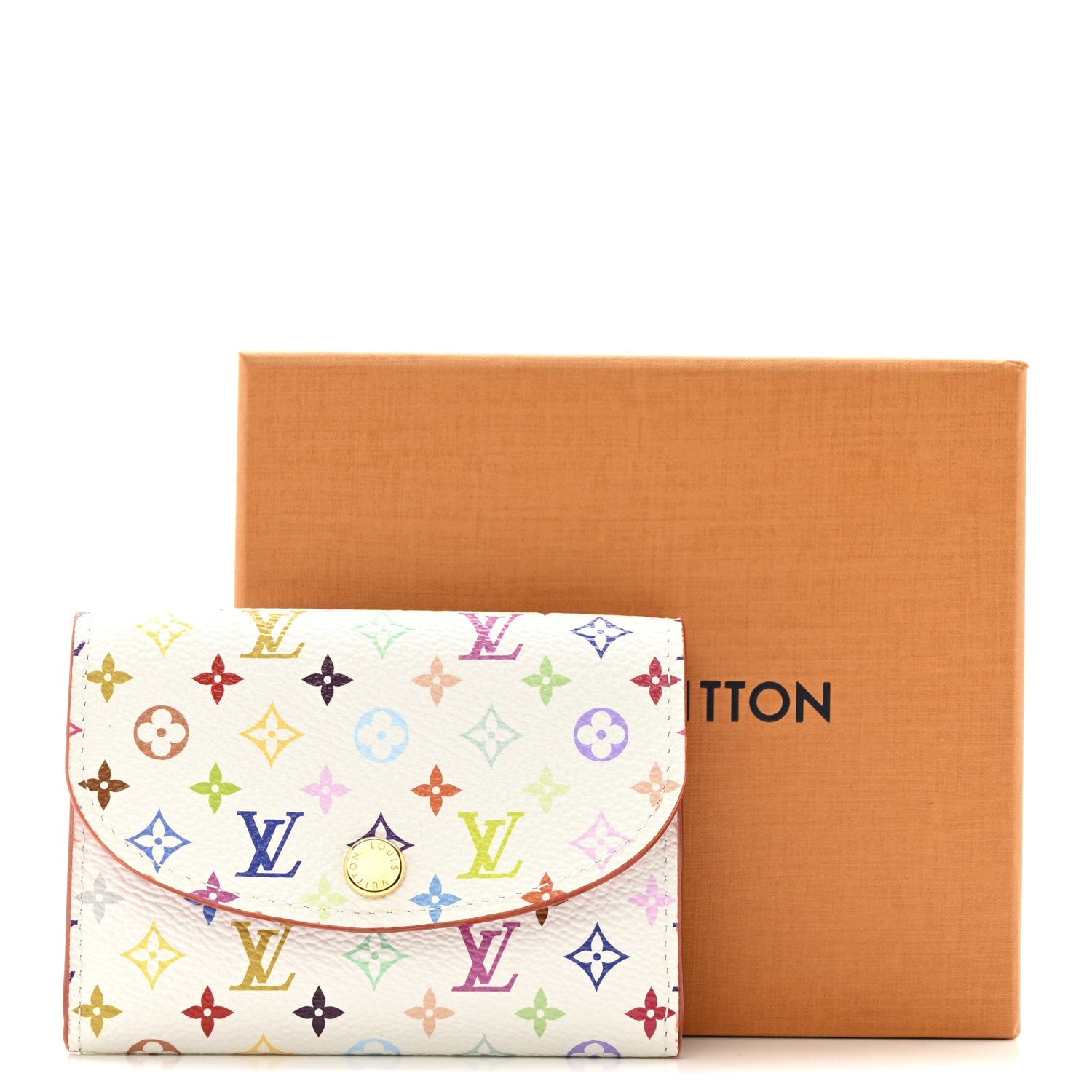 LV X TM Monogram Multicolor Rosalie Coin Purse White Kawaii Pink