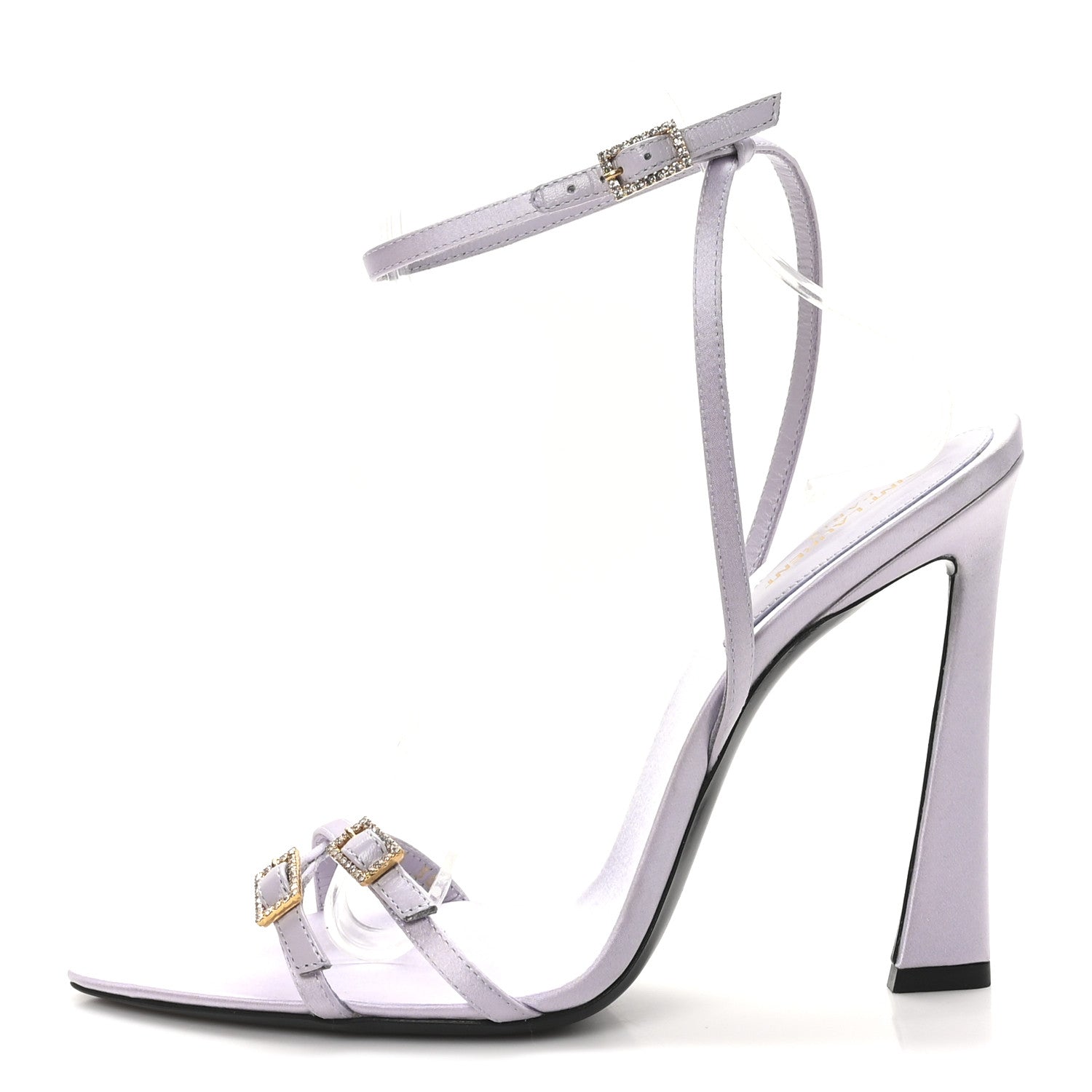 Crepe Satin Crystal New Nuit 110 Sandals 38 Poly Grey