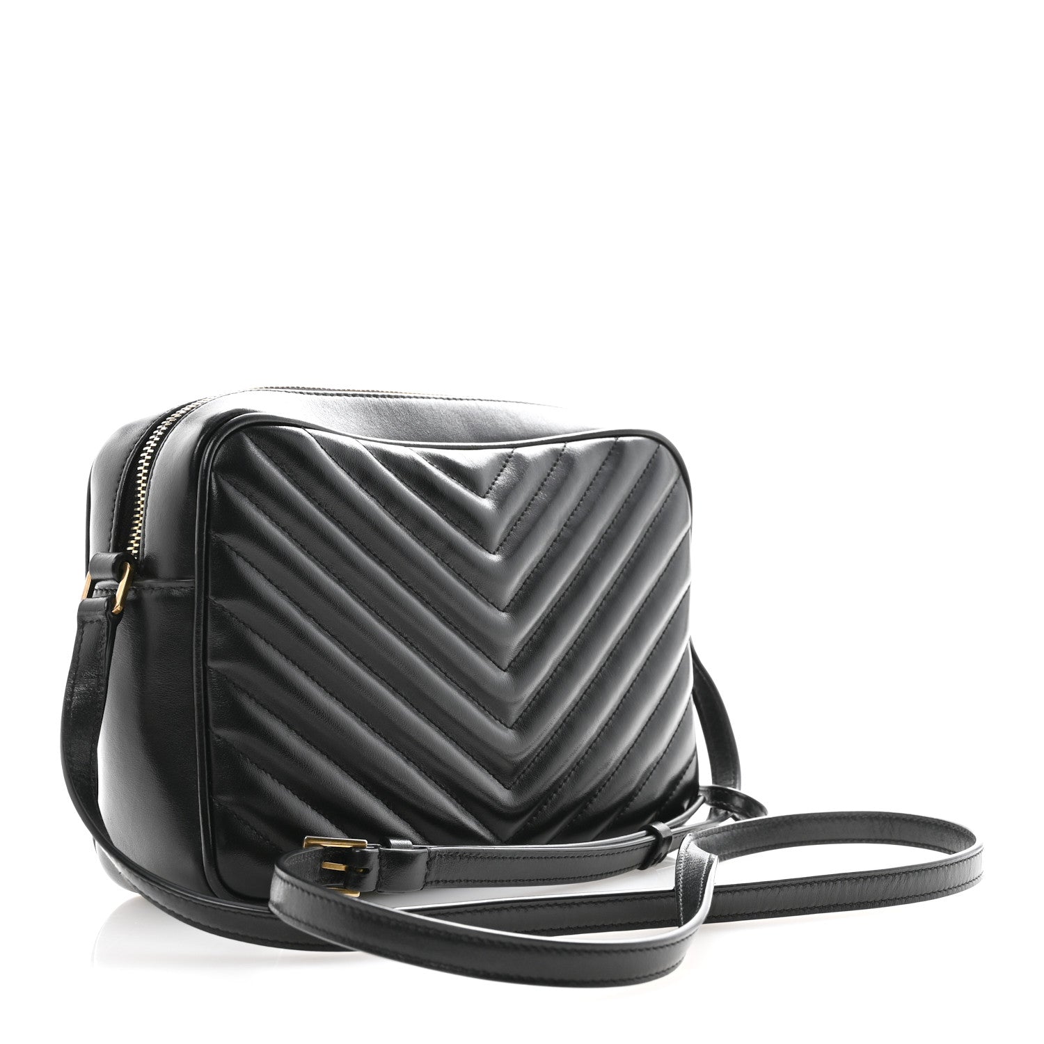 Calfskin Matelasse Monogram Lou Camera Bag Black