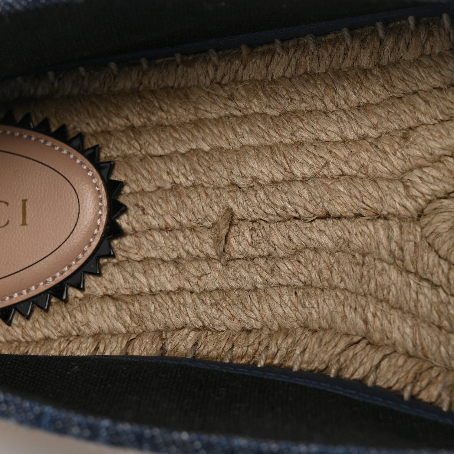 Denim Crystal GG Monogram Espadrilles 39 Blue