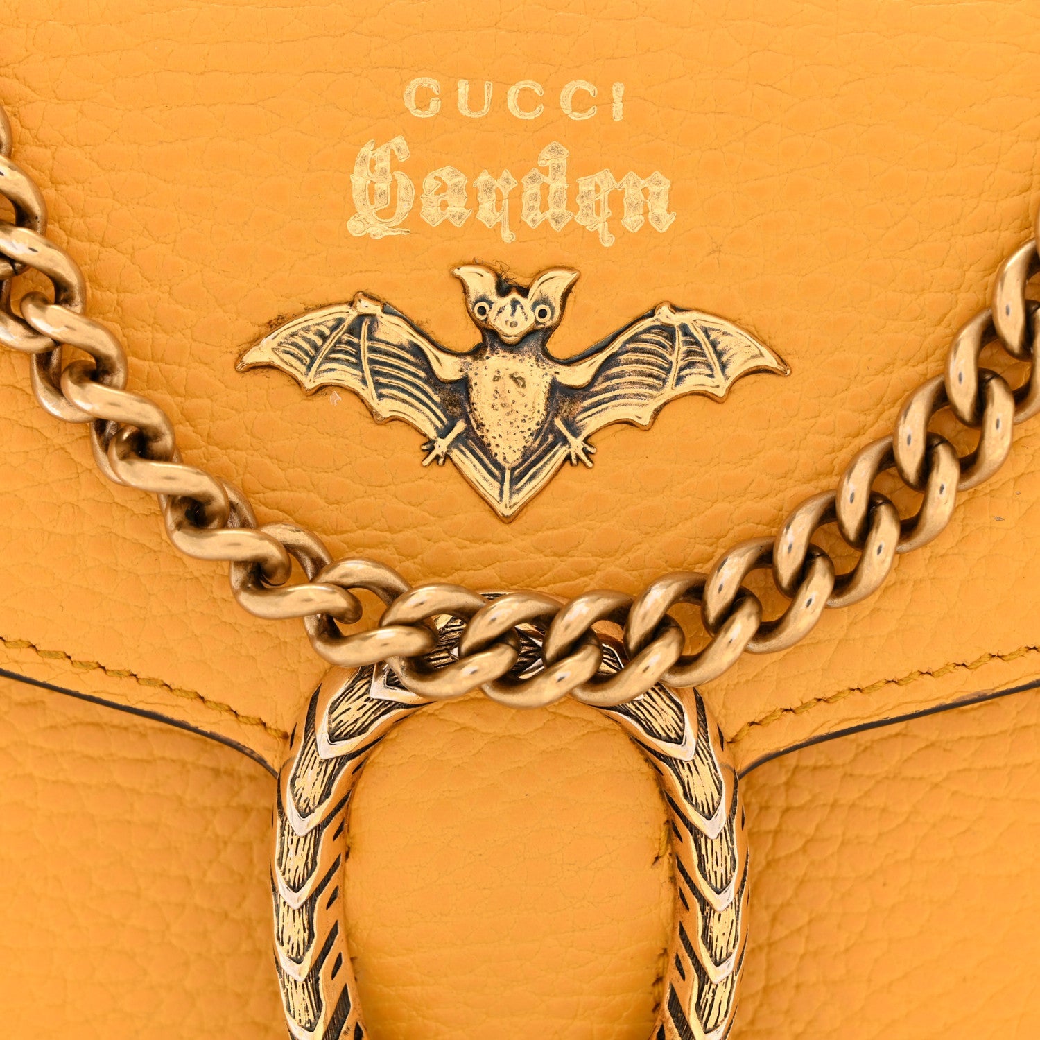Calfskin Garden Dionysus Chain Wallet Yellow