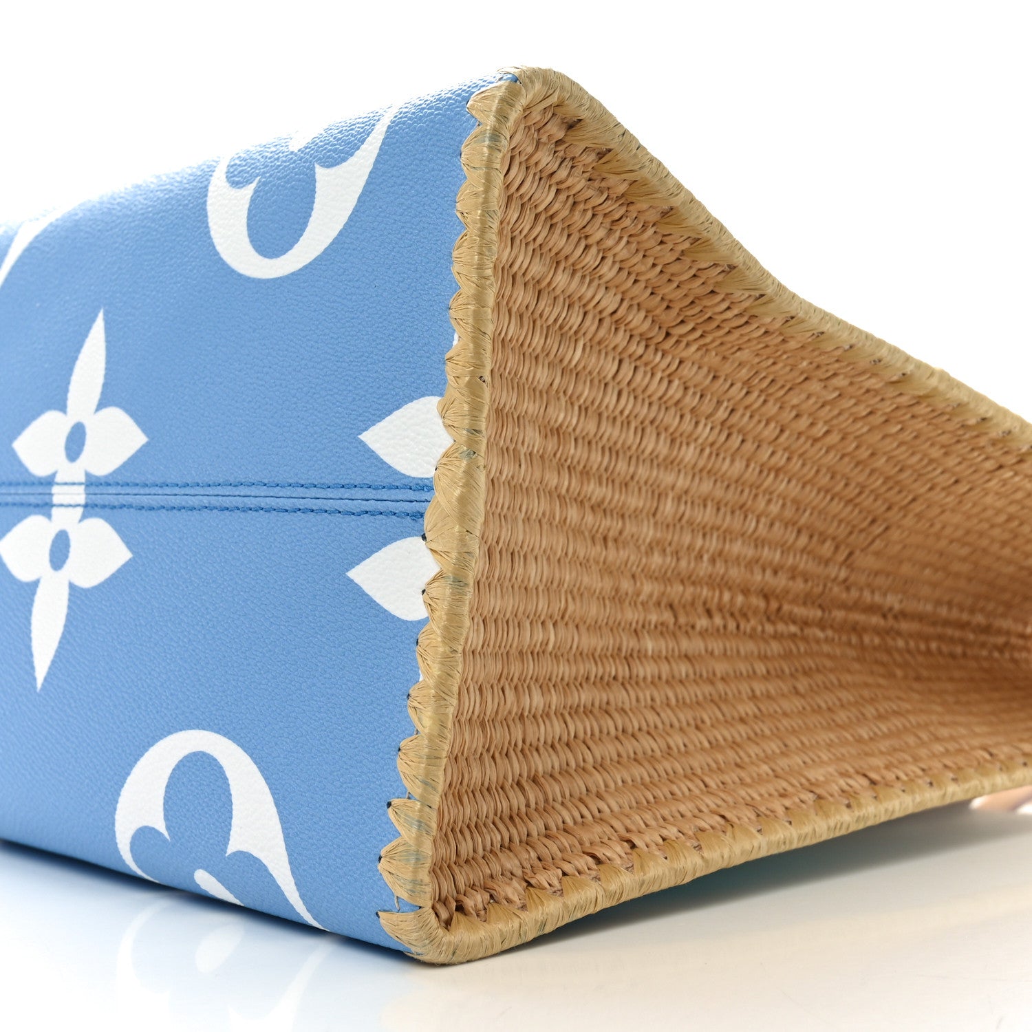 Monogram Giant Raffia Hamptons By The Pool Onthego GM Blue