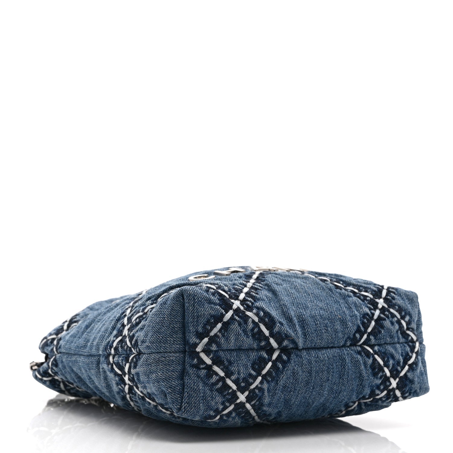 Denim Stitched Quilted Mini Chanel 22 Blue
