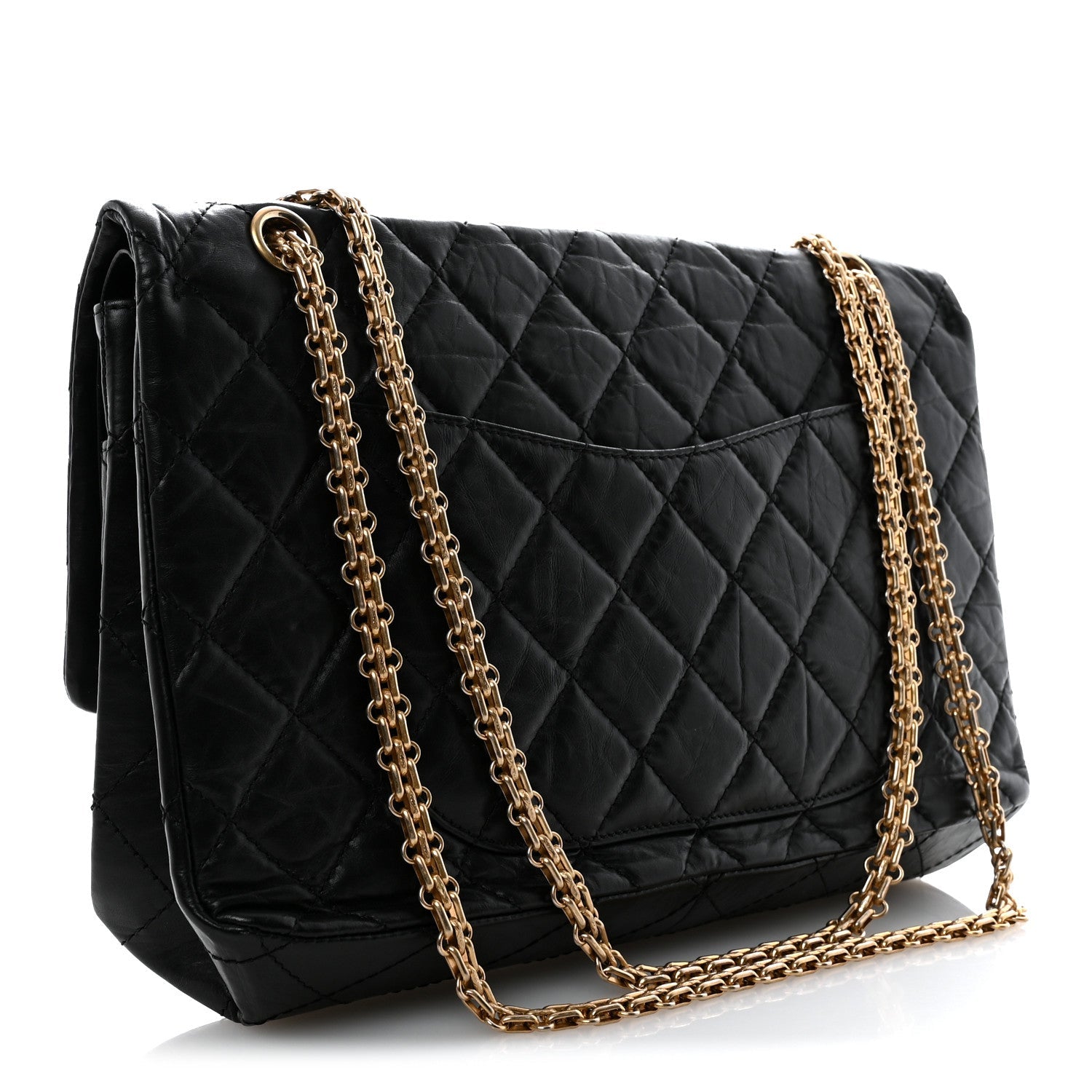 Aged Calfskin Quilted 2.55 Reissue 227 Flap Black