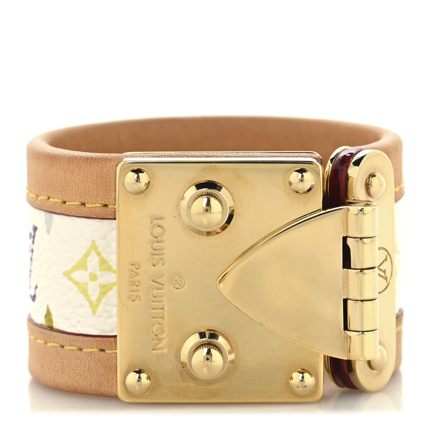 Monogram Multicolor S Lock Bracelet White