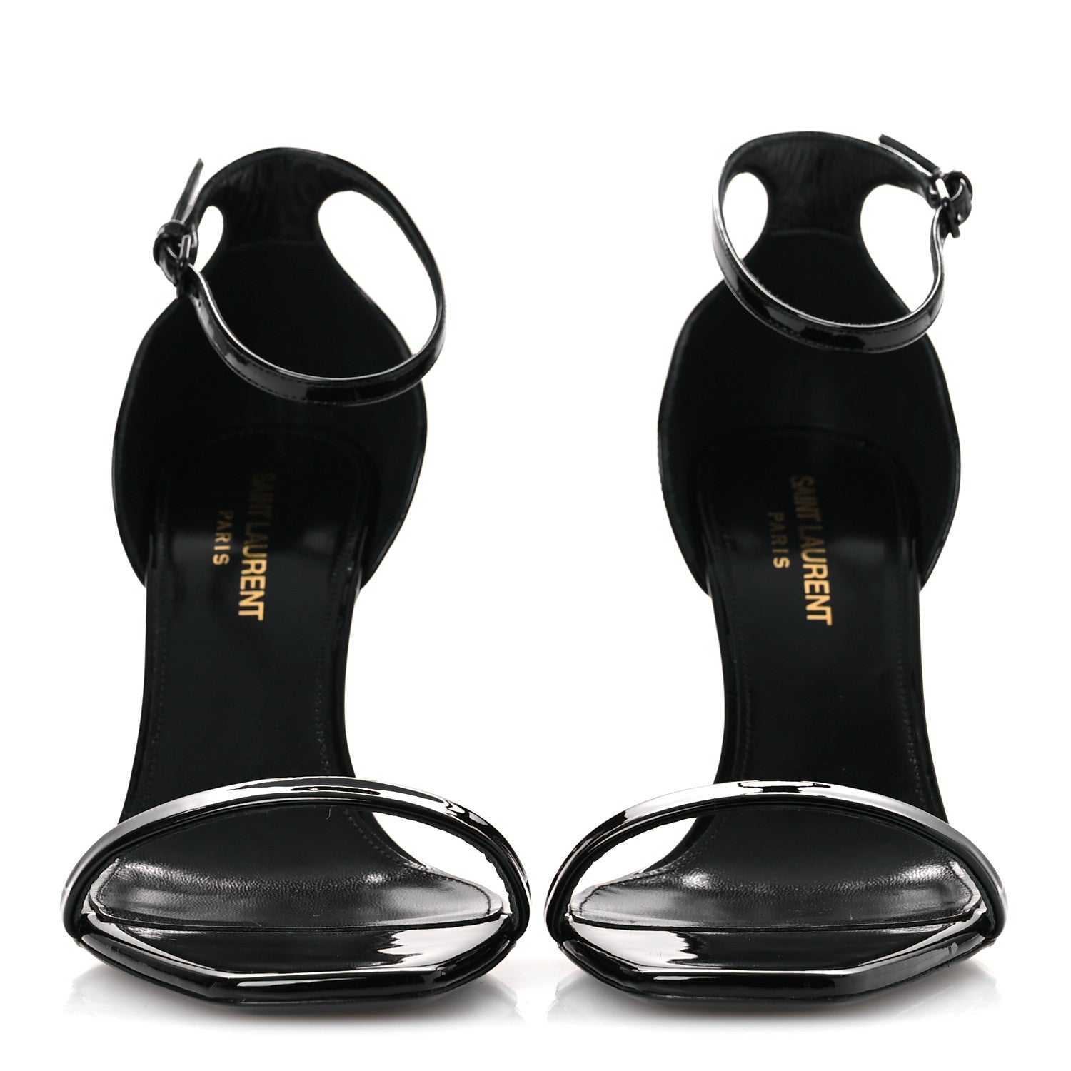 Patent Calfskin Opyum 85 Sandals 37.5 Black