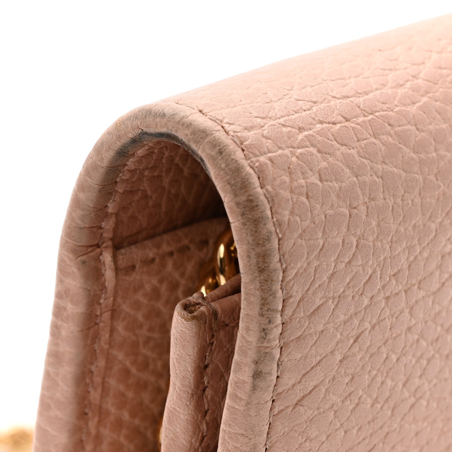 Dollar Calfskin Mini GG Marmont Chain Wallet Perfect Pink