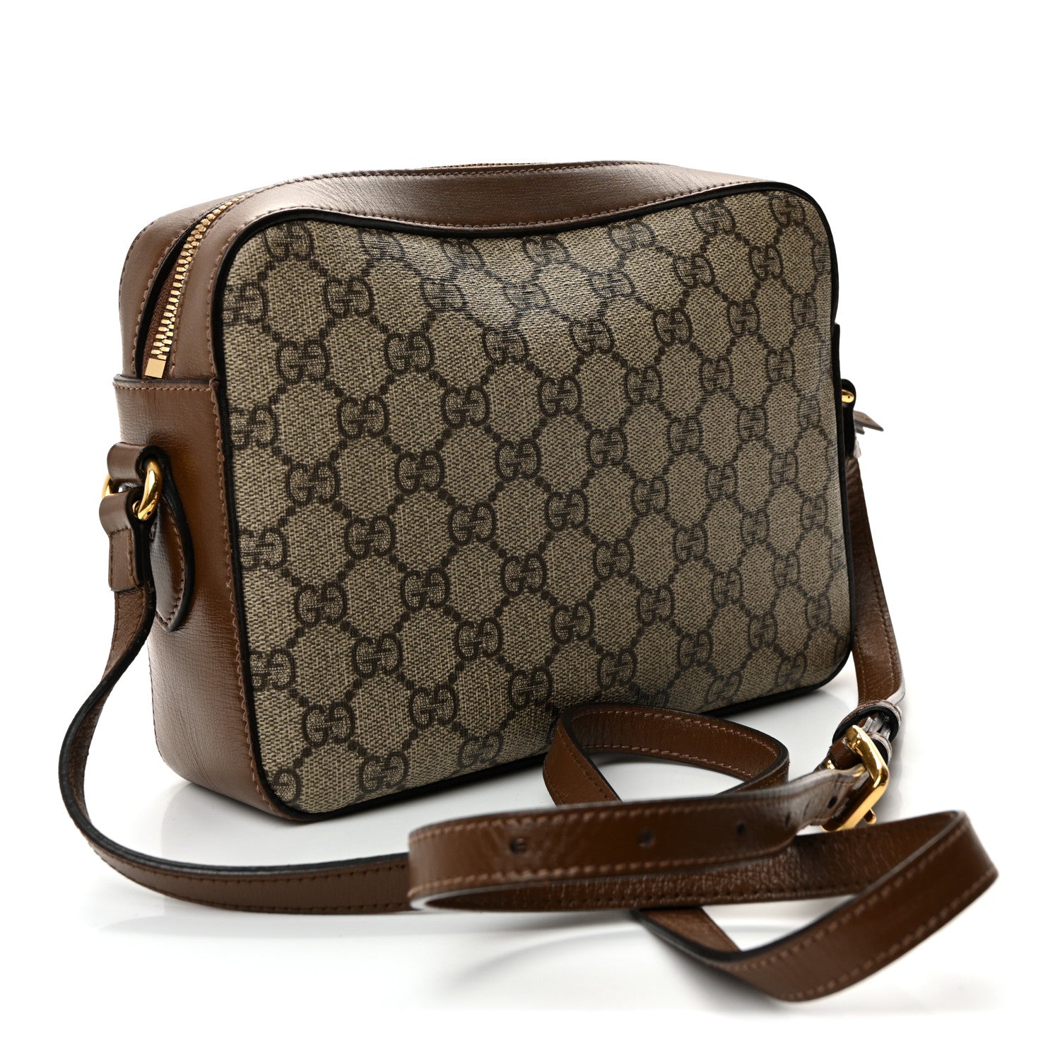 GG Supreme Monogram Small Horsebit 1955 Shoulder Bag Beige Brown Sugar