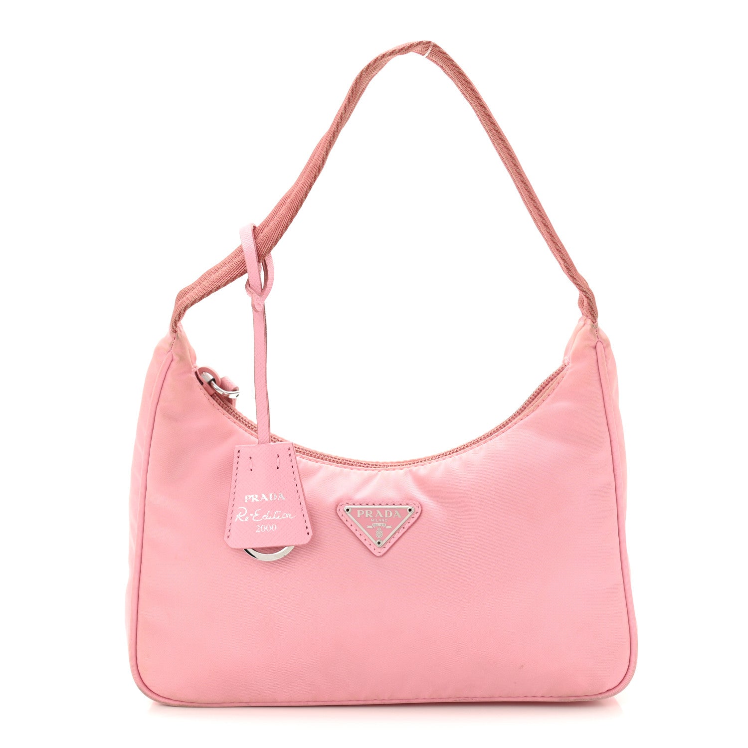 Tessuto Nylon Saffiano Mini Re-Edition 2000 Bag Rosa