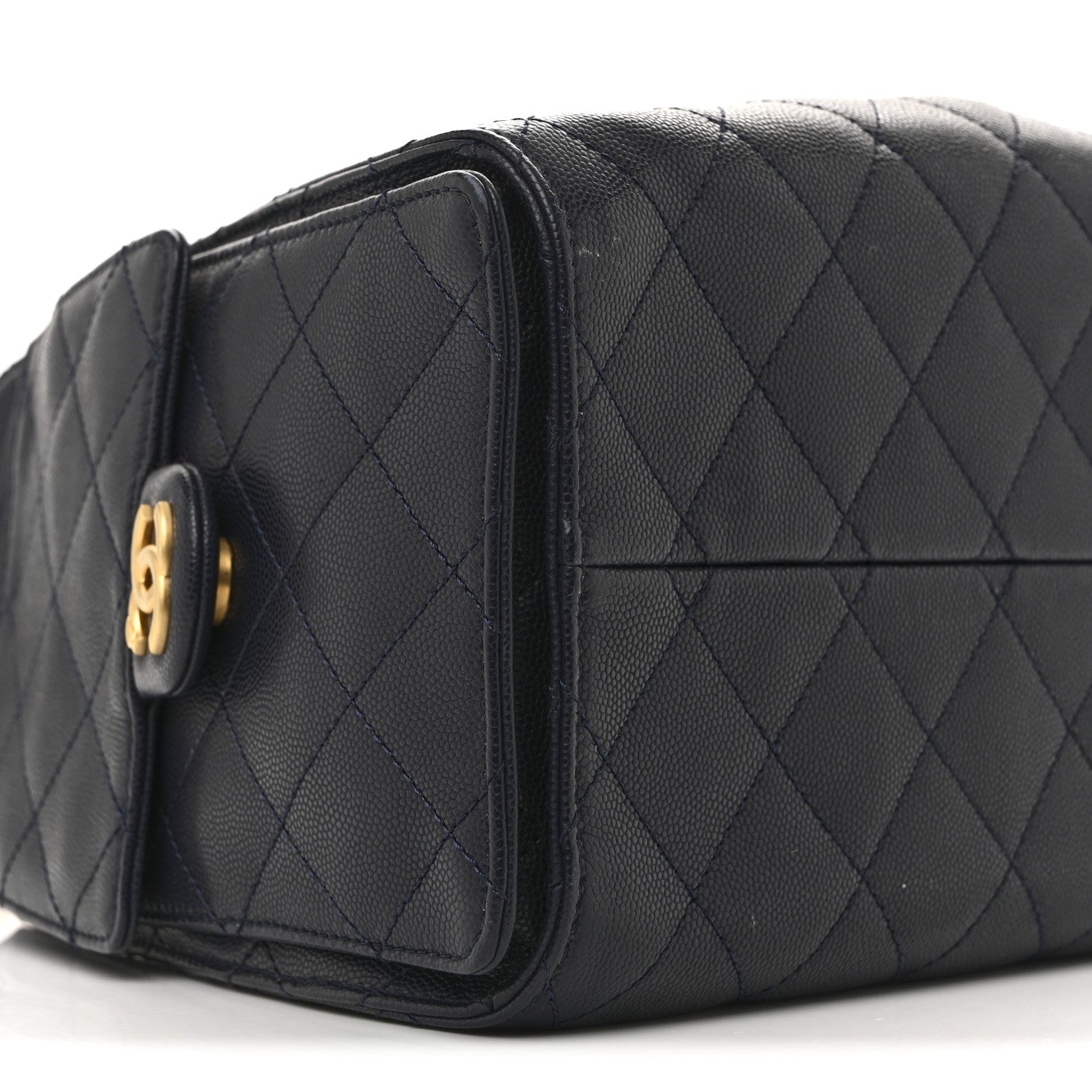Caviar Quilted Small Chanel 25 Handbag Dark Navy