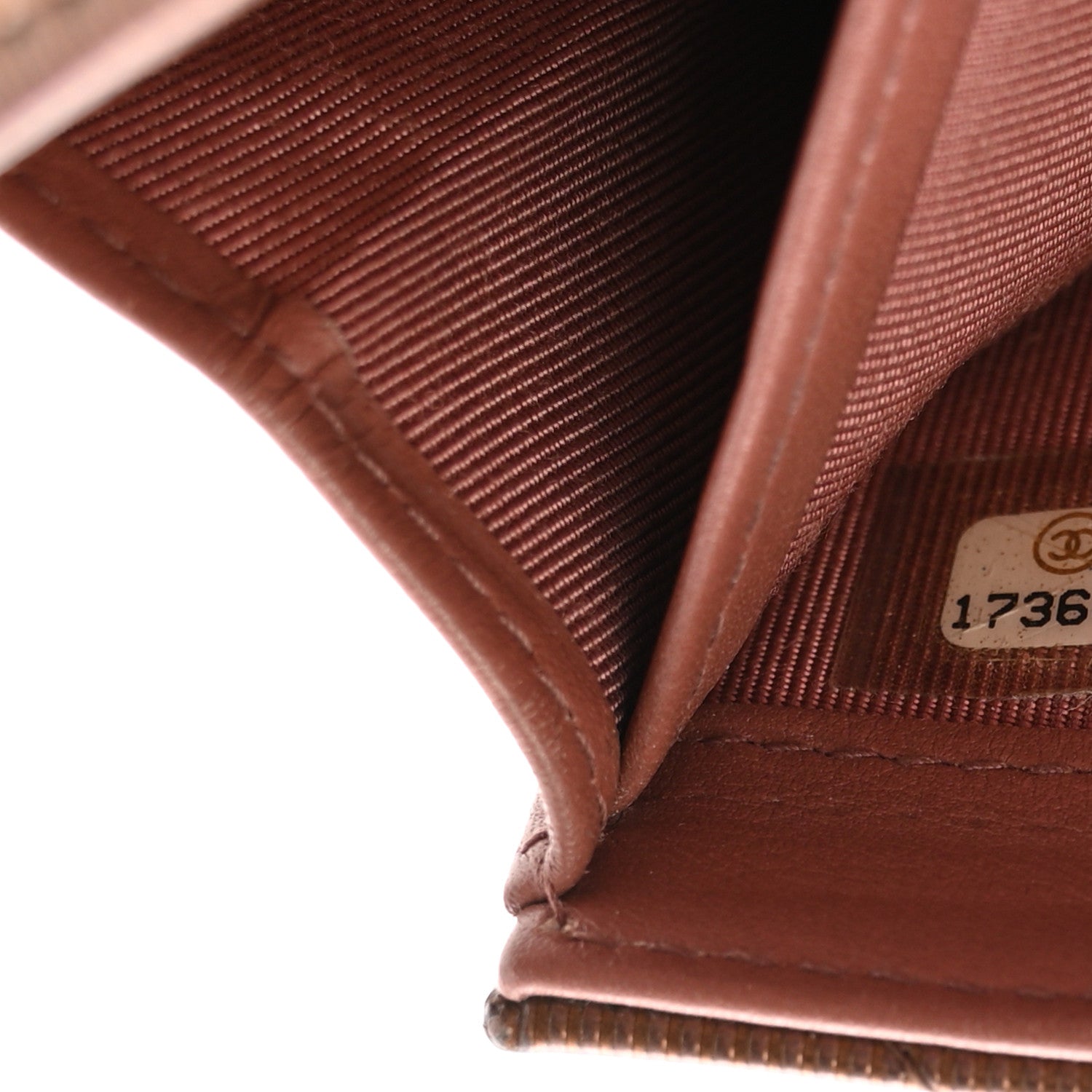 Striated Patent Quilted Large Gusset Flap Wallet Bronze